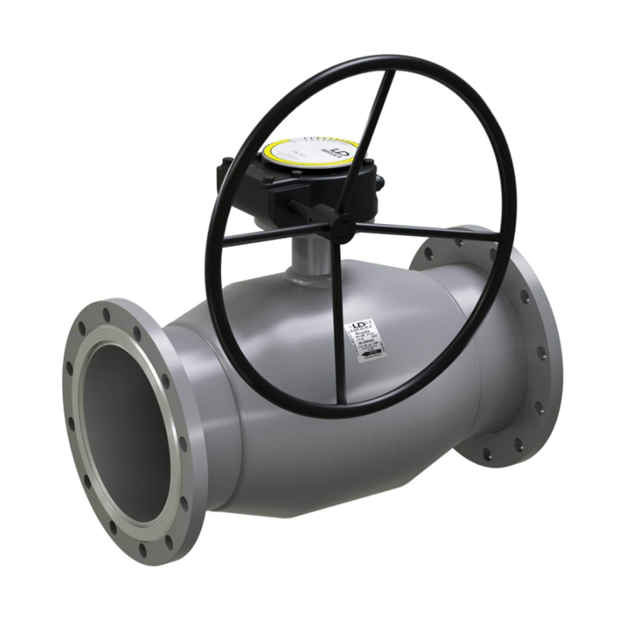 Кран шаровой LD Regula Ду 125/100 Ру 16 фланцевый неполнопроходной с редуктором КШ.Ц.Ф.Regula.125/100.016.Н/П.02