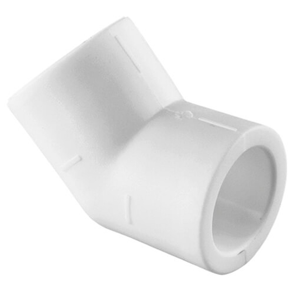 Угольник TEBO PP-R 45 градусов 32 мм белый 030030212