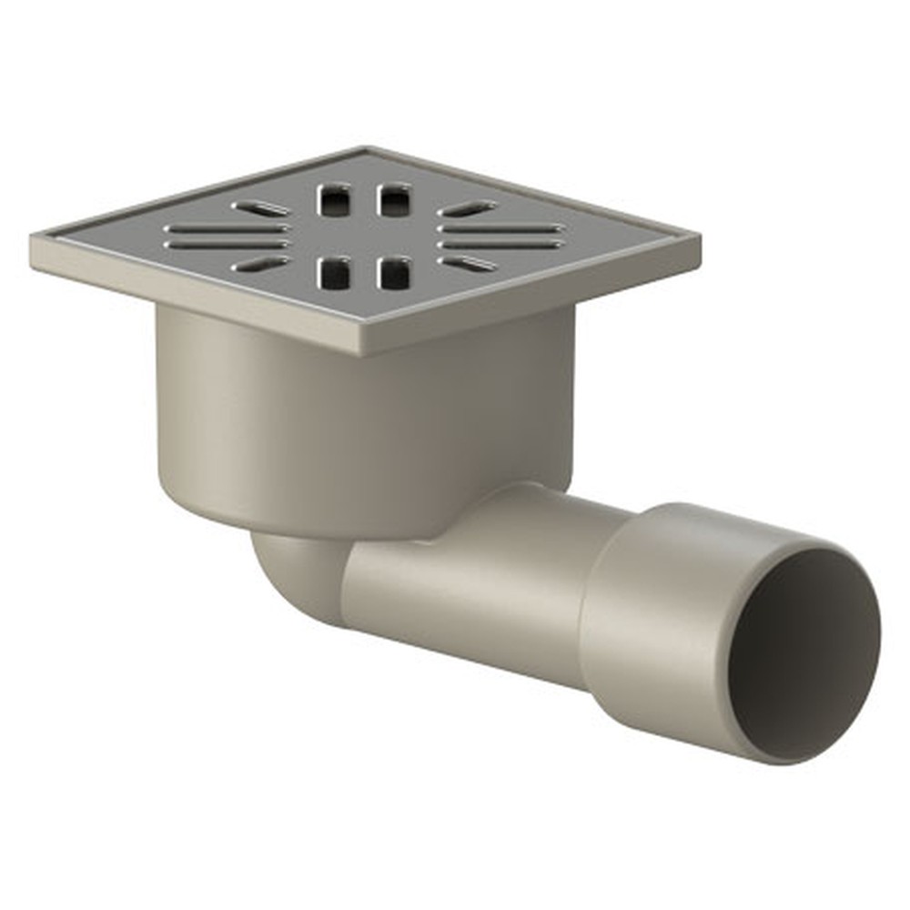 Трап для душа горизонтальный ТАТПОЛИМЕР 50 мм решетка нержавеющая сталь 150х150 мм сухой затвор ТП-110.50-Н-С