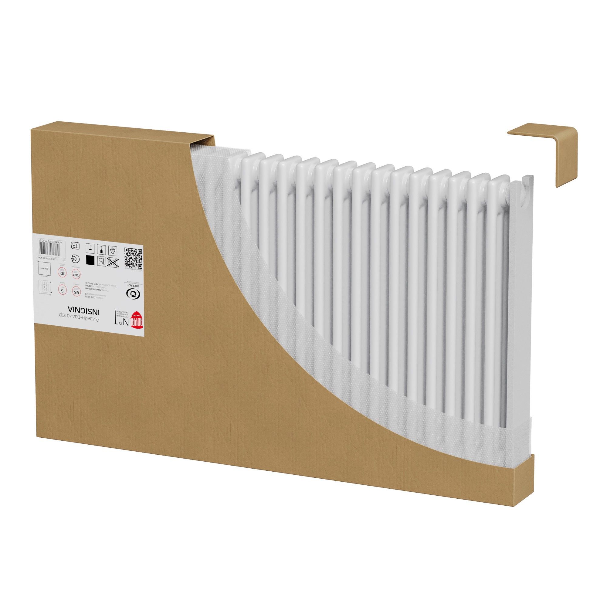 Дизайн-радиатор Royal Thermo Insignia R C3050 14 секций боковое подключение RAL9016 InR-C3050.14.9016