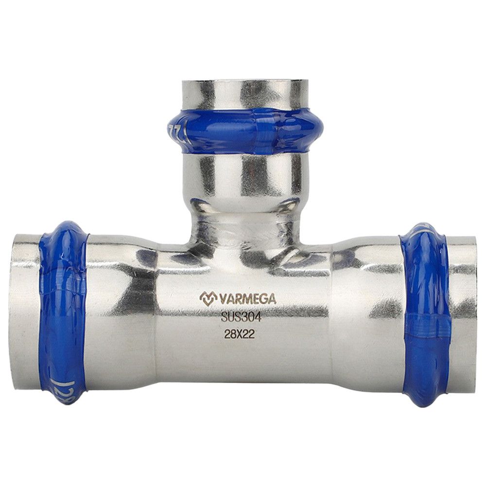Тройник пресс VARMEGA Inox Press переходной 28х18х28 мм VM719281828
