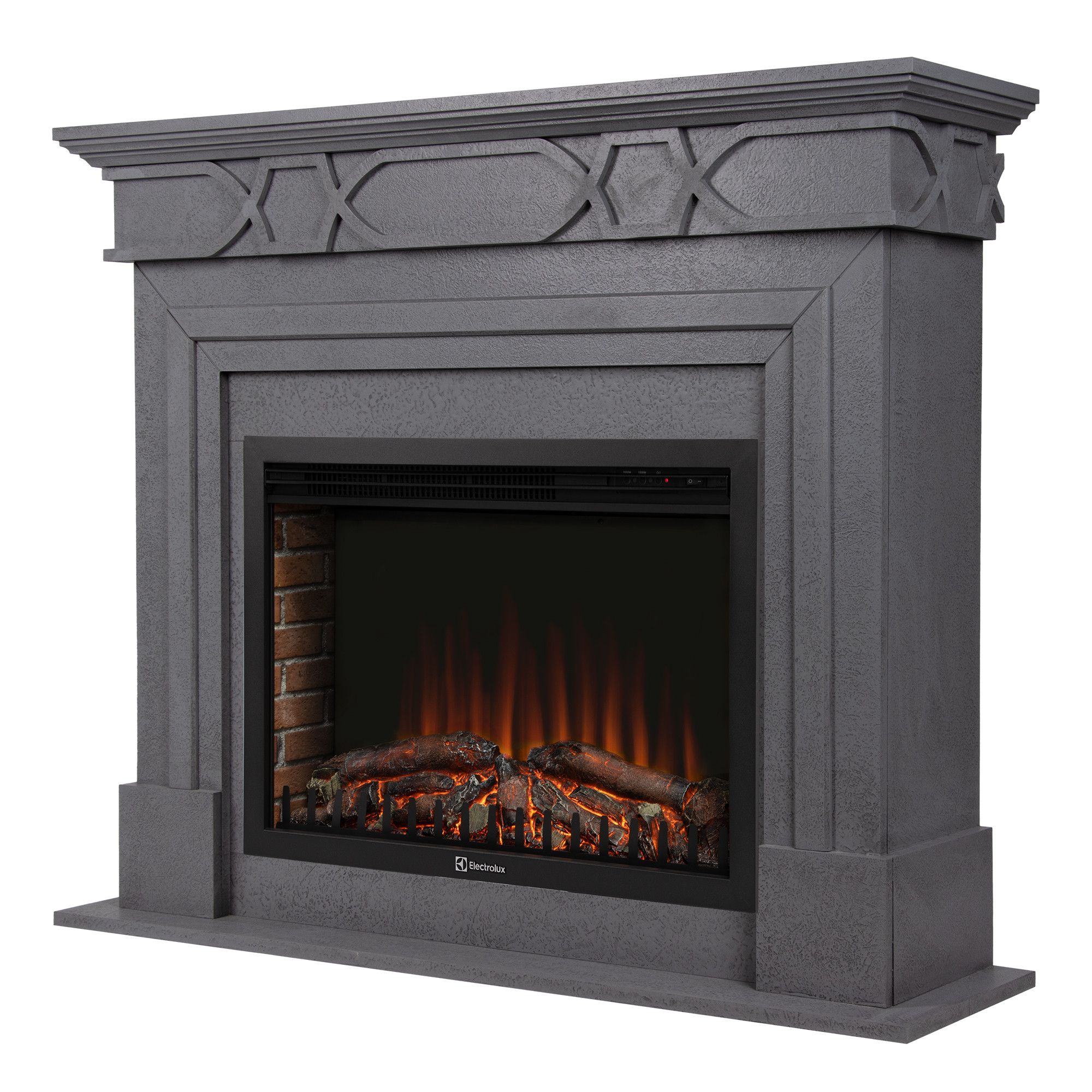Каминокомплект: Очаг Electrolux EFP/P-3020LS N, портал Antico 30 серый