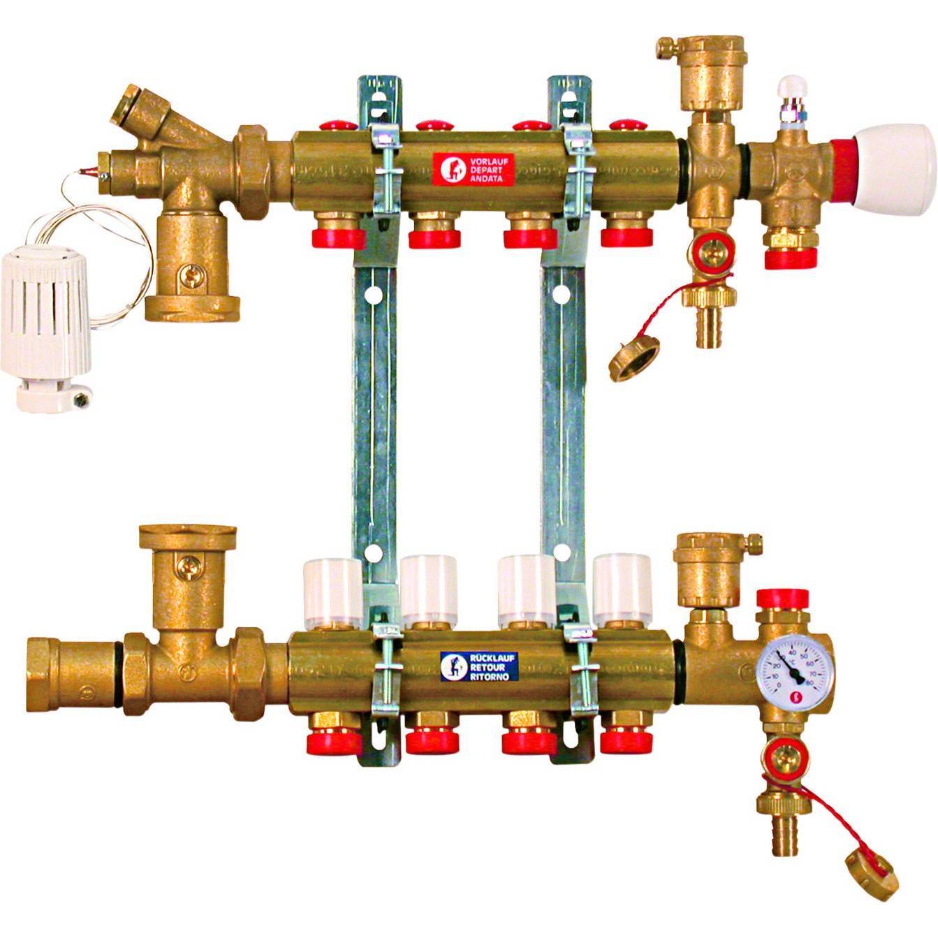 Коллекторный узел Giacomini R557Y 1 x 18 на 4 выхода R557Y004