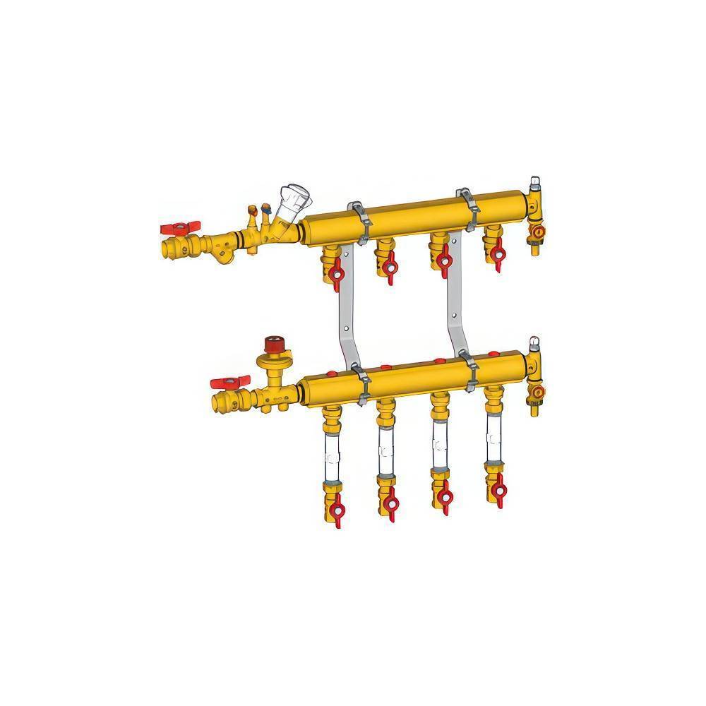 Коллекторный узел отопления Giacomini этажный 3/4 x 1/2 10 выходов НС-1623912