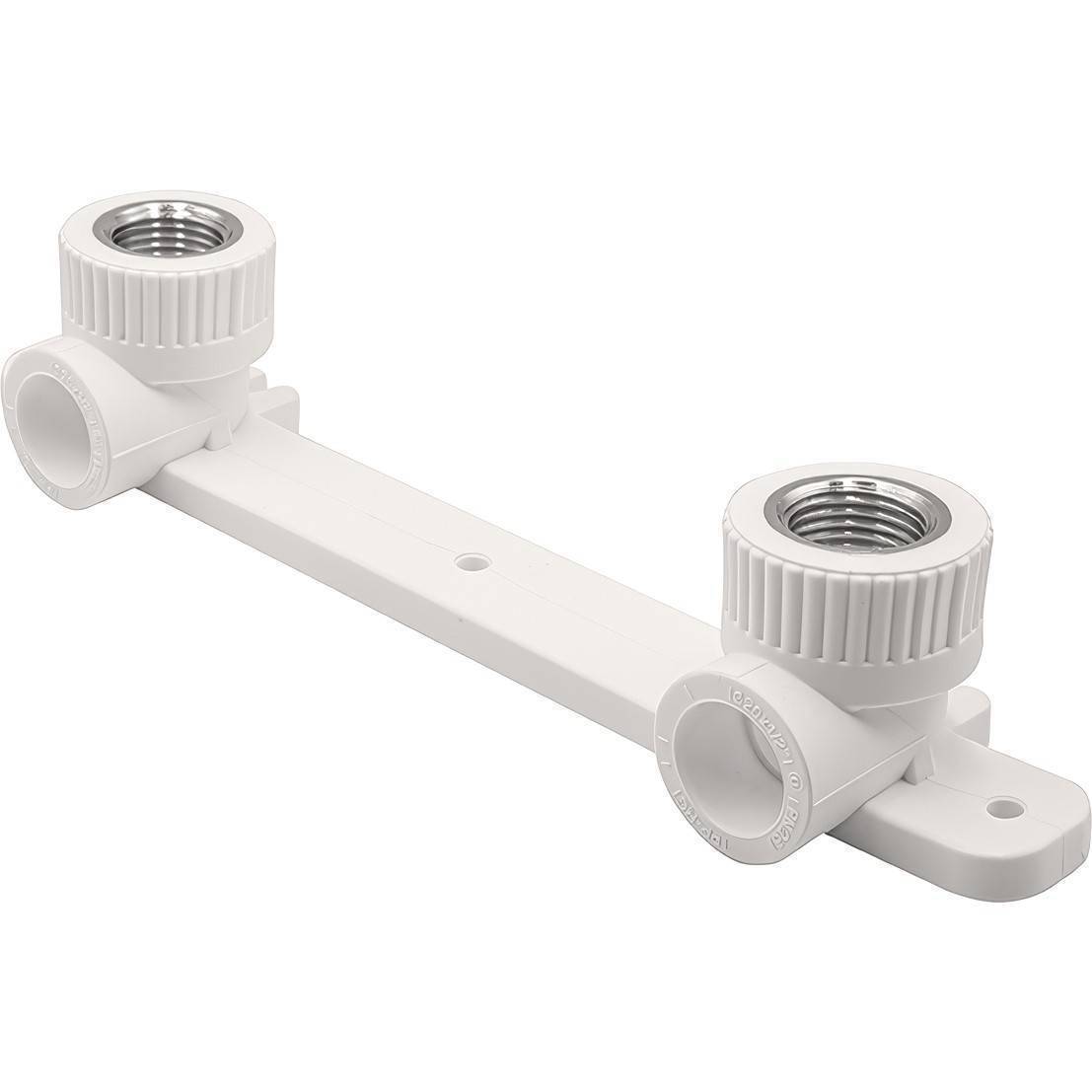 Угольник комбинированный 90° PP-R THERMOLIGHT двойной с креплением 20 мм x 1/2 ВР белый НС-1620674