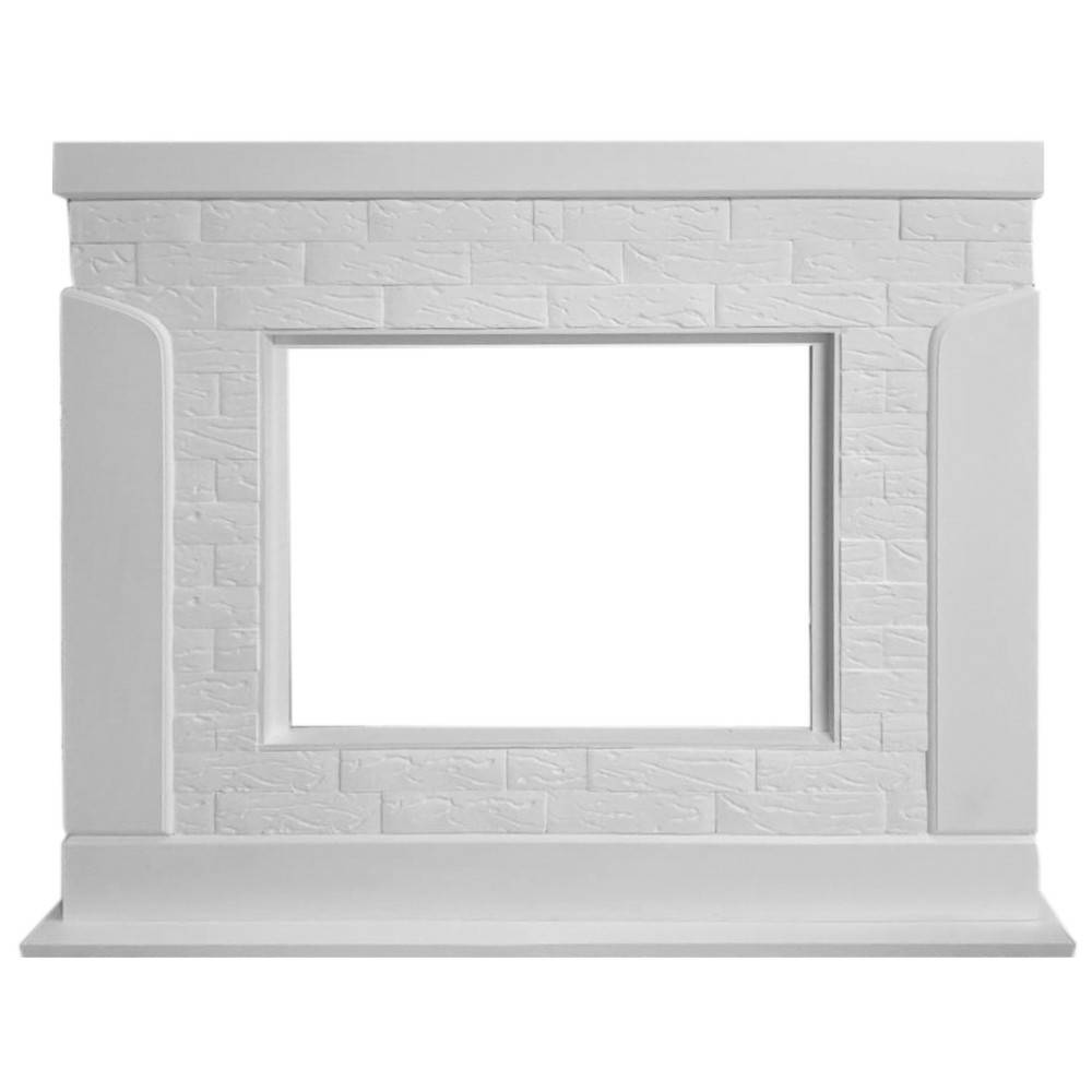 Портал для электрокамина Firelight Prestigio 25 камень белый шпон белый дуб НС-1628498