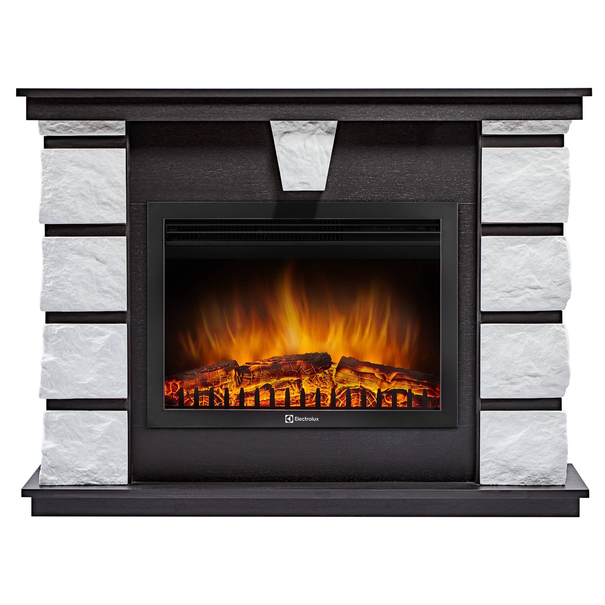 Портал для электрокамина Firelight Excalibur 25 белый камень, шпон венге 1524179