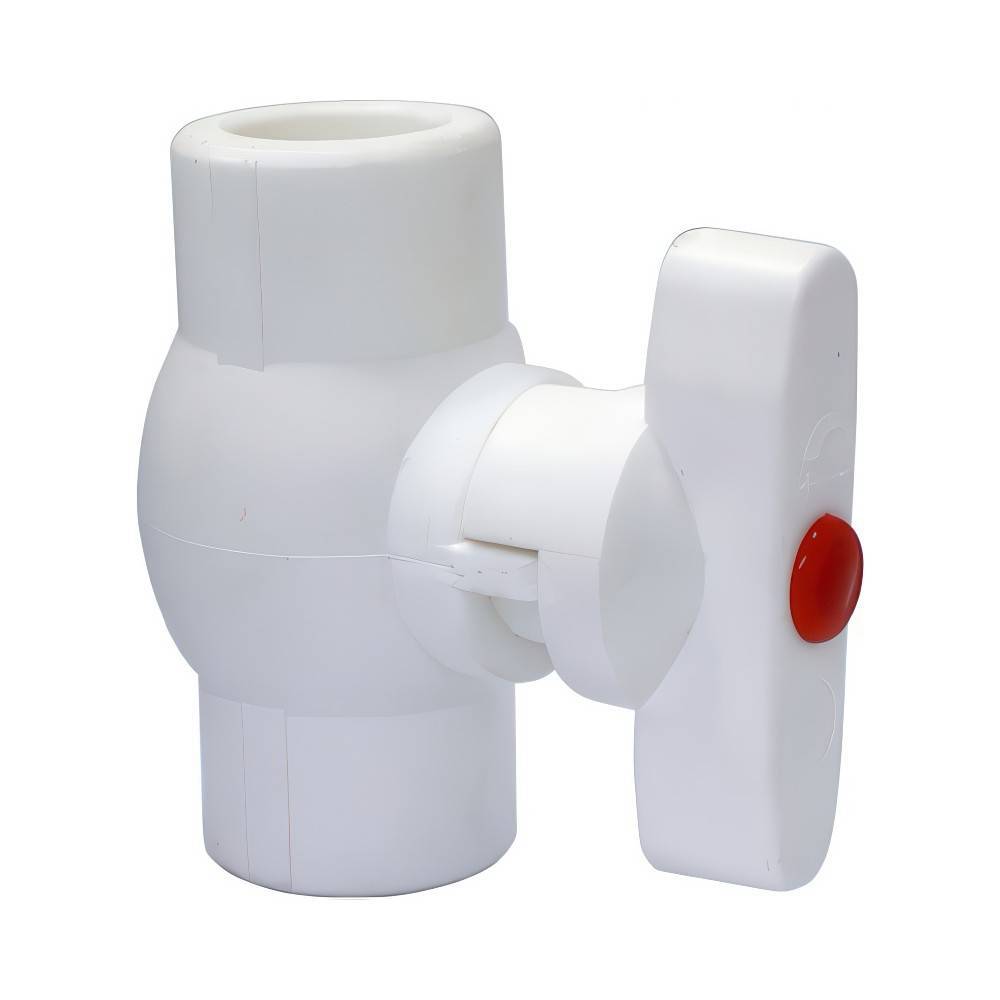 Кран шаровой полипропиленовый Lammin PPR Эко 20 мм белый LM.PPR.BV.E.20