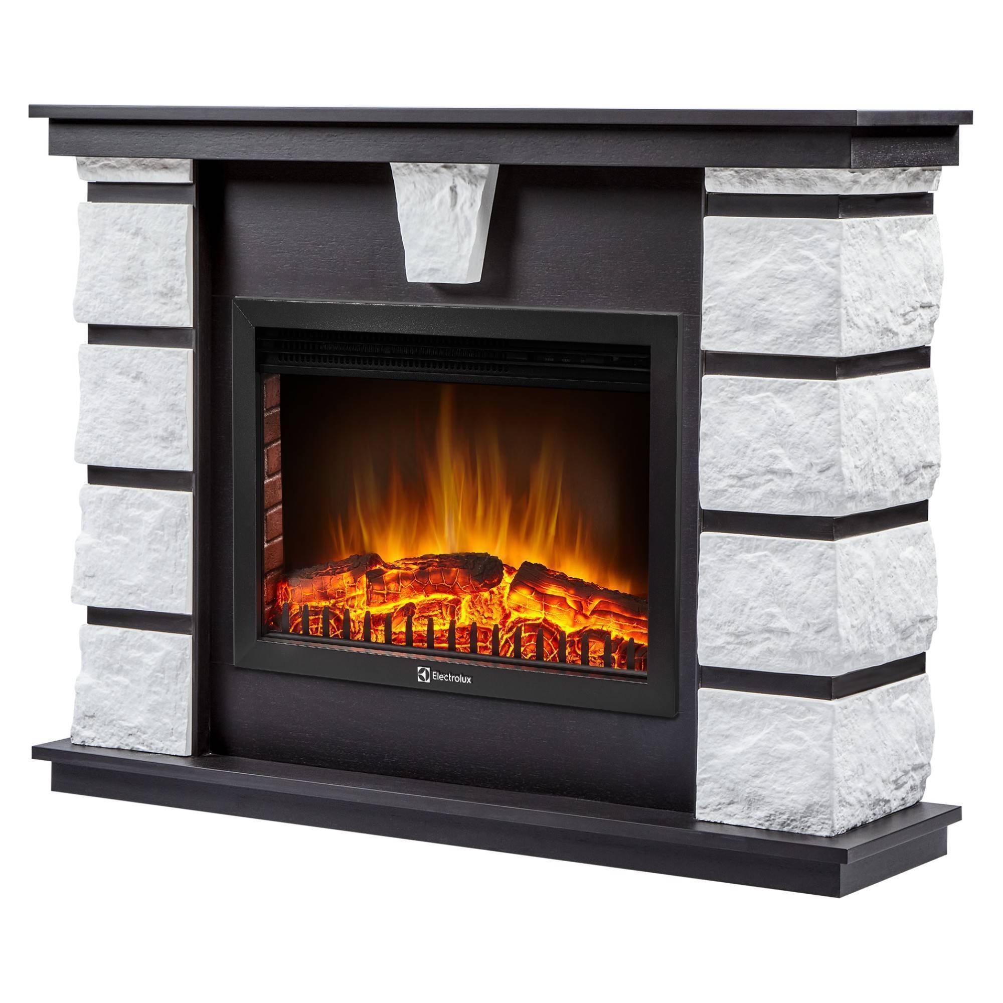 Портал для электрокамина Firelight Excalibur 25 белый камень, шпон венге 1524179