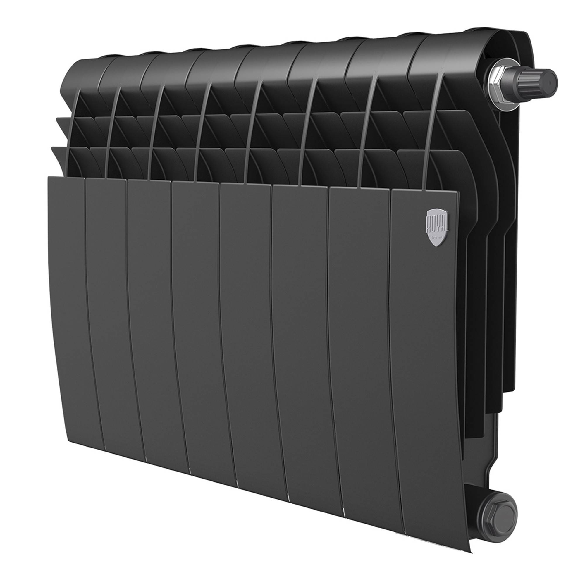 Биметаллический радиатор Royal Thermo BiLiner 350 Noir Sable VR 8 секций нижнее подключение 1506296