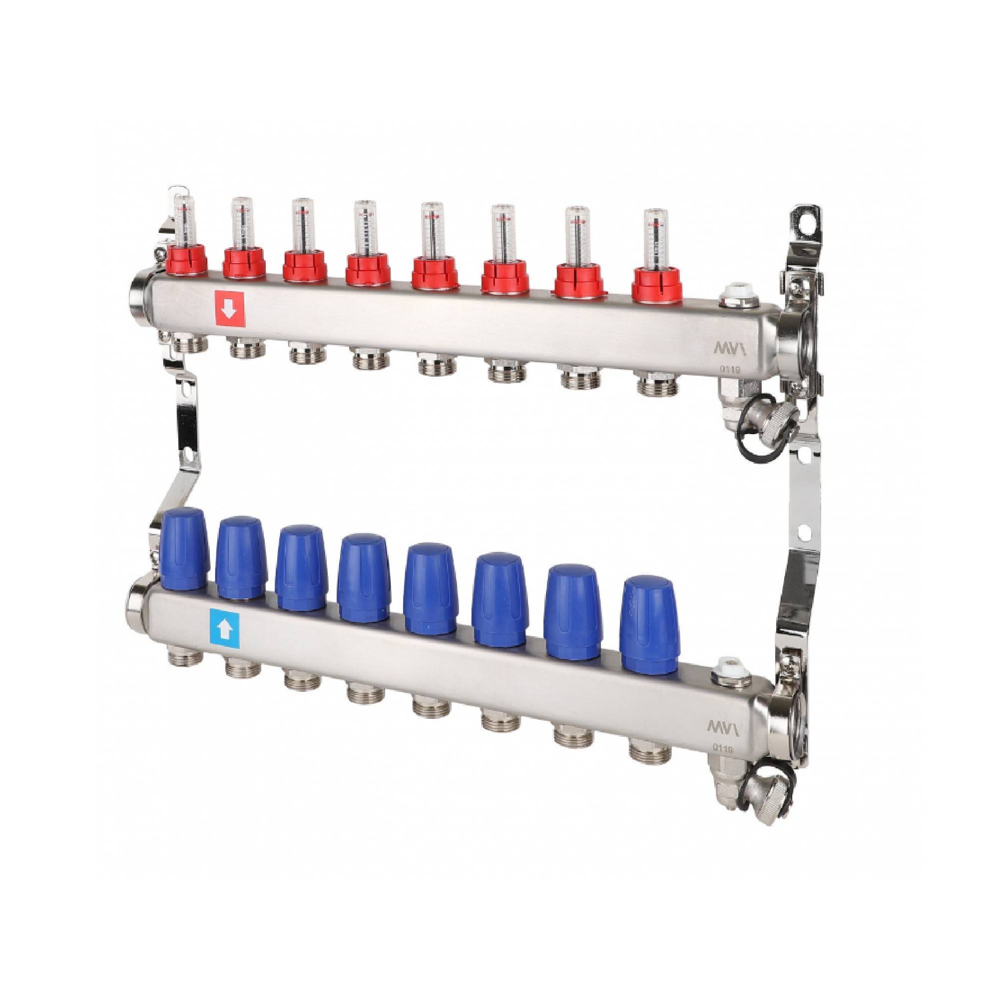 Коллекторный блок MVI с расходомерами 1x3/4 EK 8 выходов BL.410.08