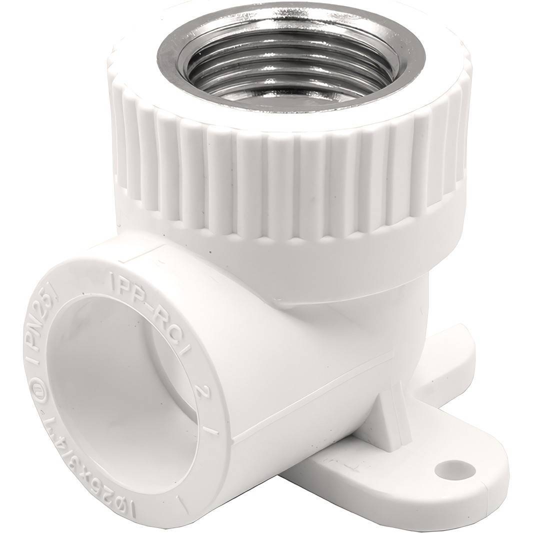 Угольник комбинированный 90° PP-R THERMOLIGHT с креплением 25 мм x 3/4 ВР белый НС-1620673