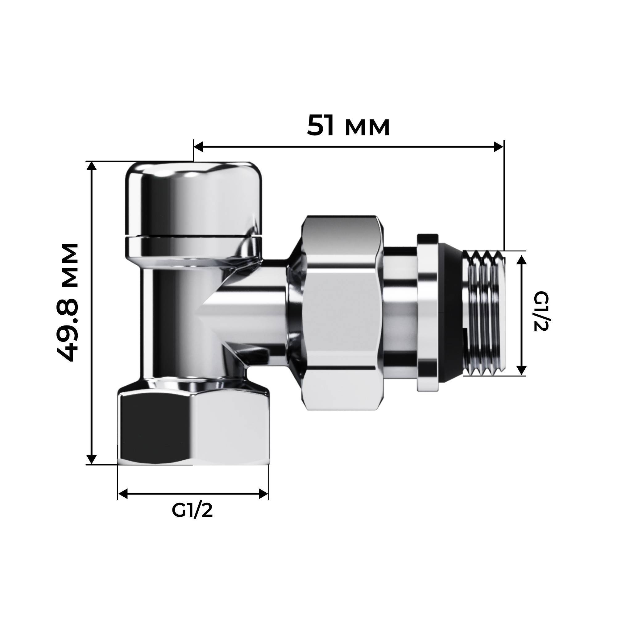 Набор термостатический осевой Royal Thermo Design 1/2 M30x1,5 Хром НС-1640374
