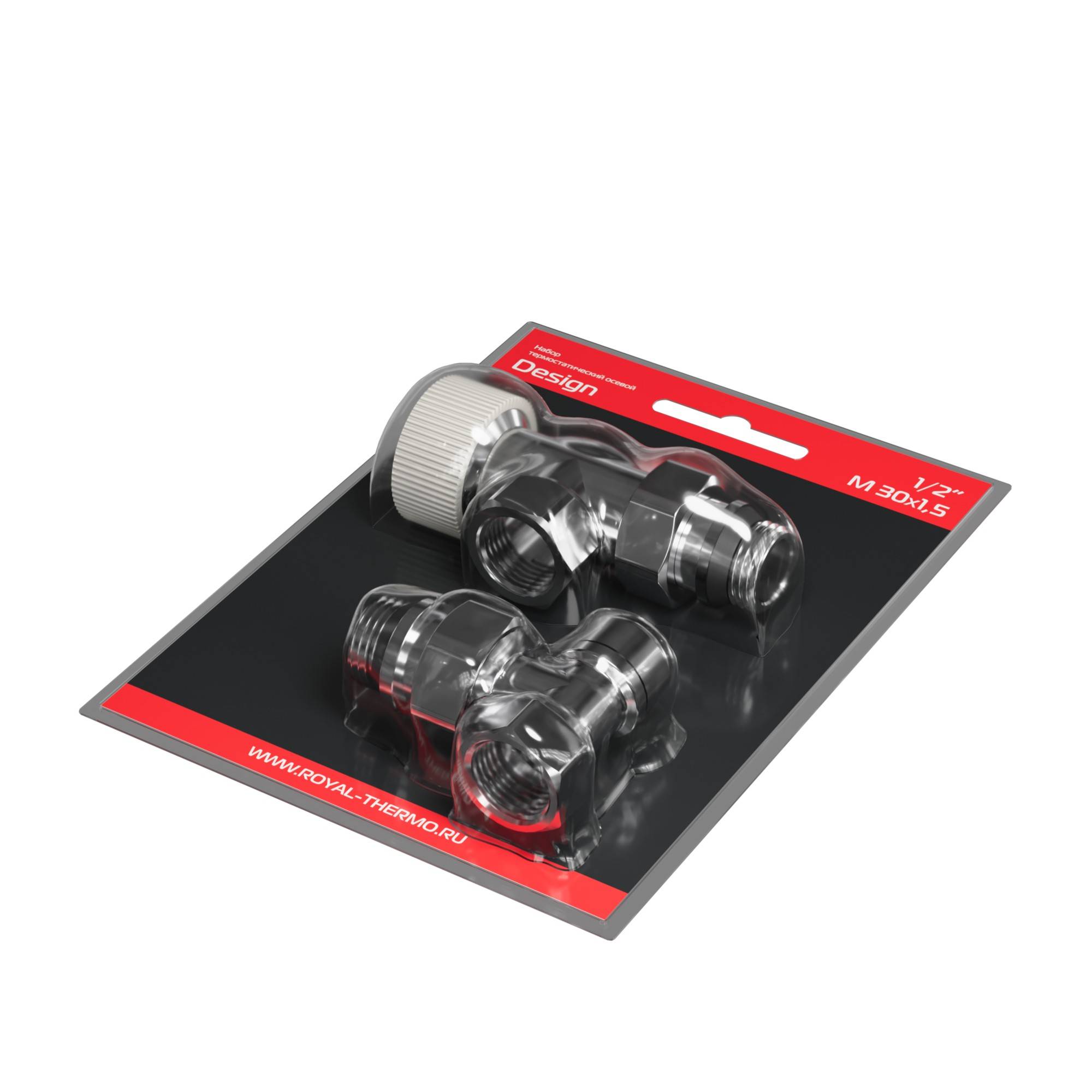 Набор термостатический осевой Royal Thermo Design 1/2 M30x1,5 Хром НС-1640374