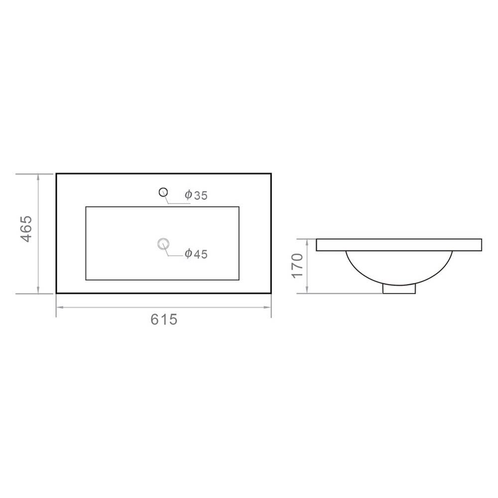 Раковина встраиваемая сверху Orange B03 белая B03-610w