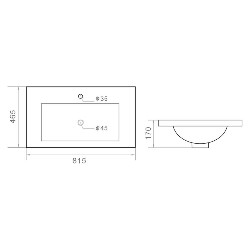 Раковина встраиваемая сверху Orange B03 белая B03-800w