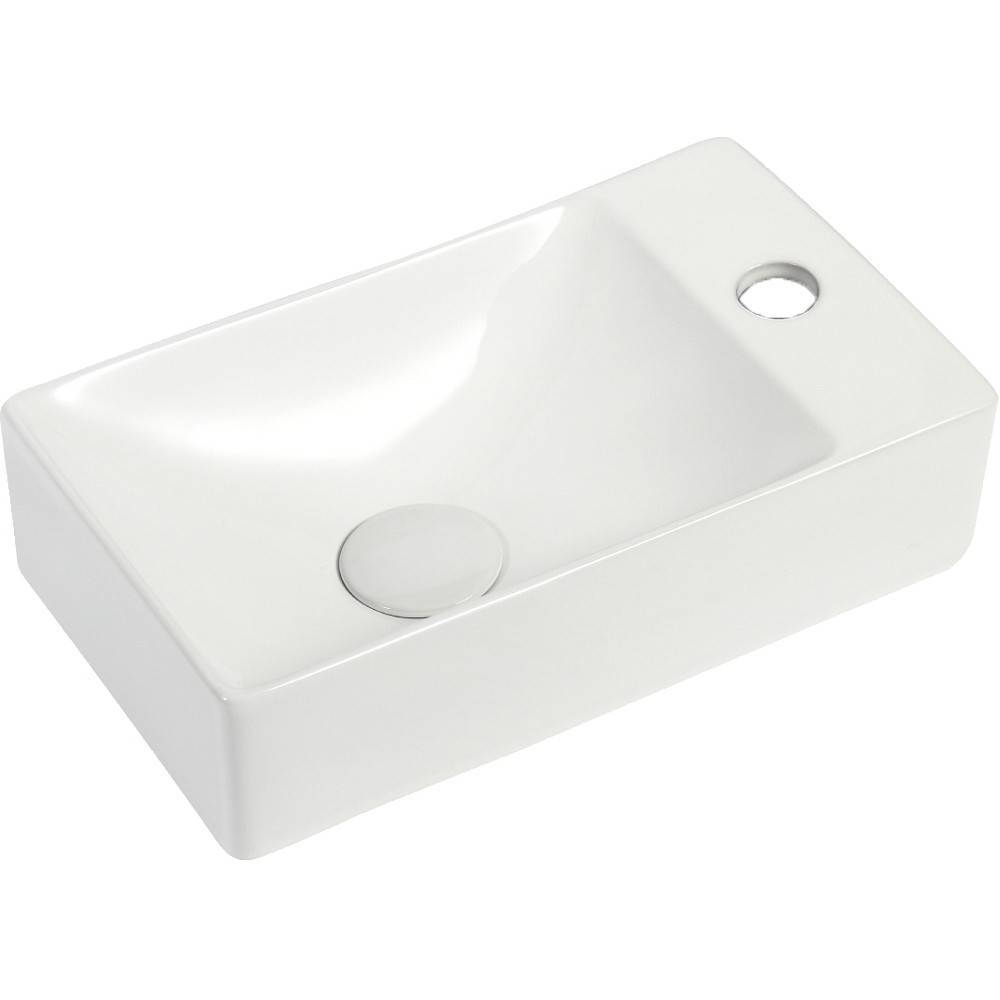 Раковина подвесная левая Orange B05 санфарфор белый глянец B05-375LW