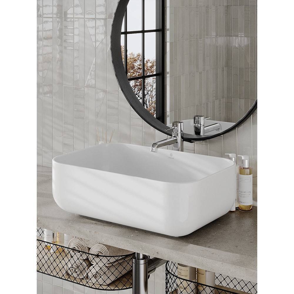 Раковина накладная Orange B03 санфарфор белый глянец B03-600W