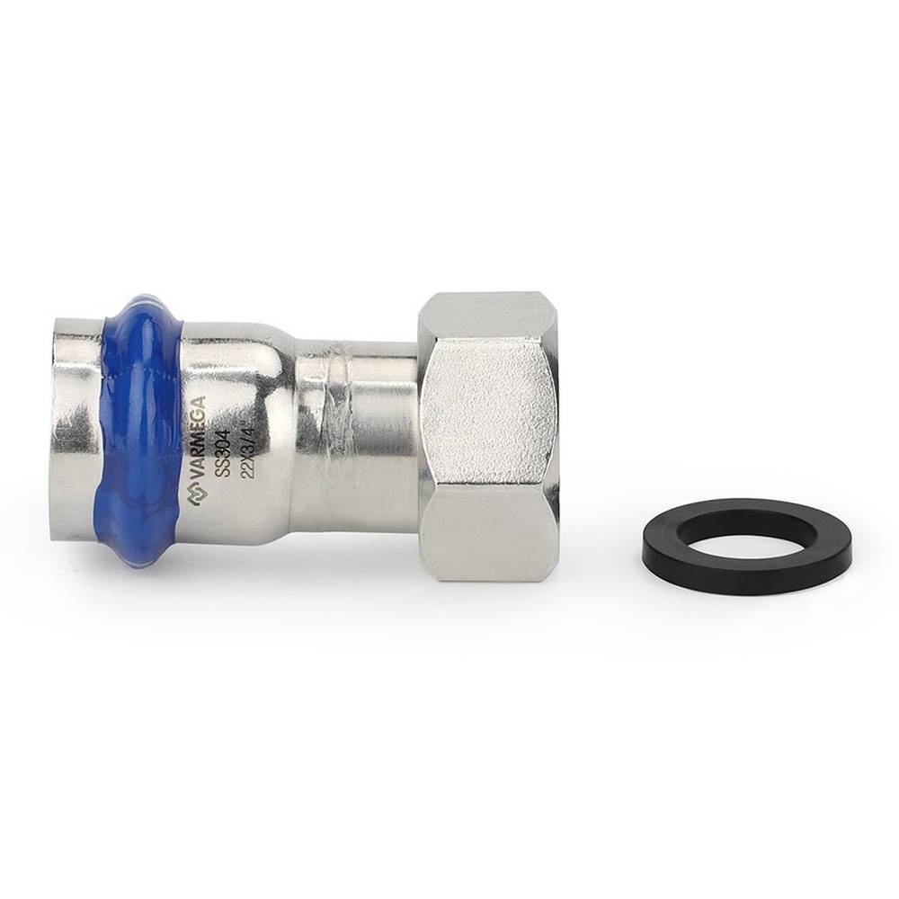 Муфта раструбная Varmega Inox Press с накидной гайкой 18 мм x 1/2 1659552