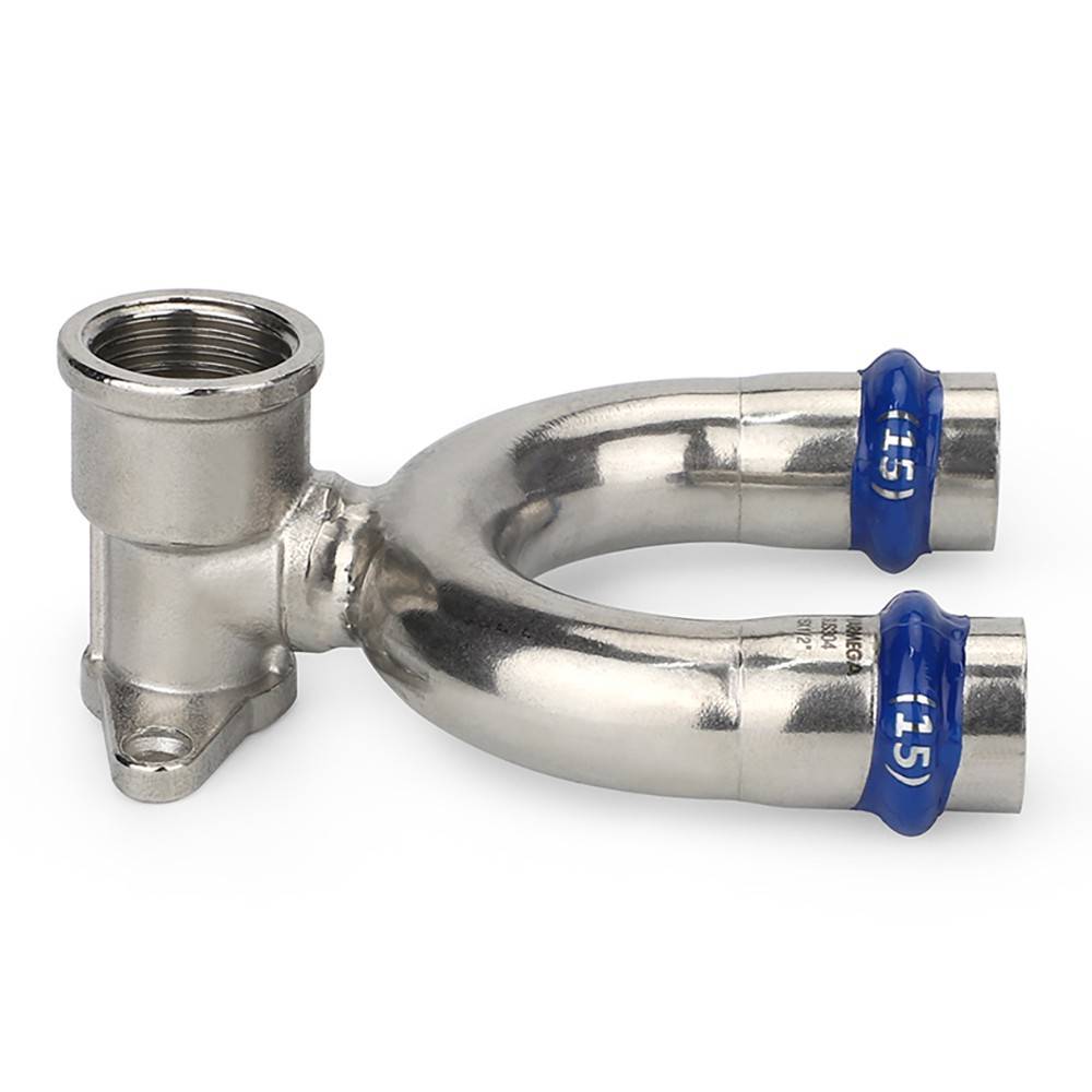 Водорозетка проходная Varmega Inox Press ВР 15x1/2 VM15501