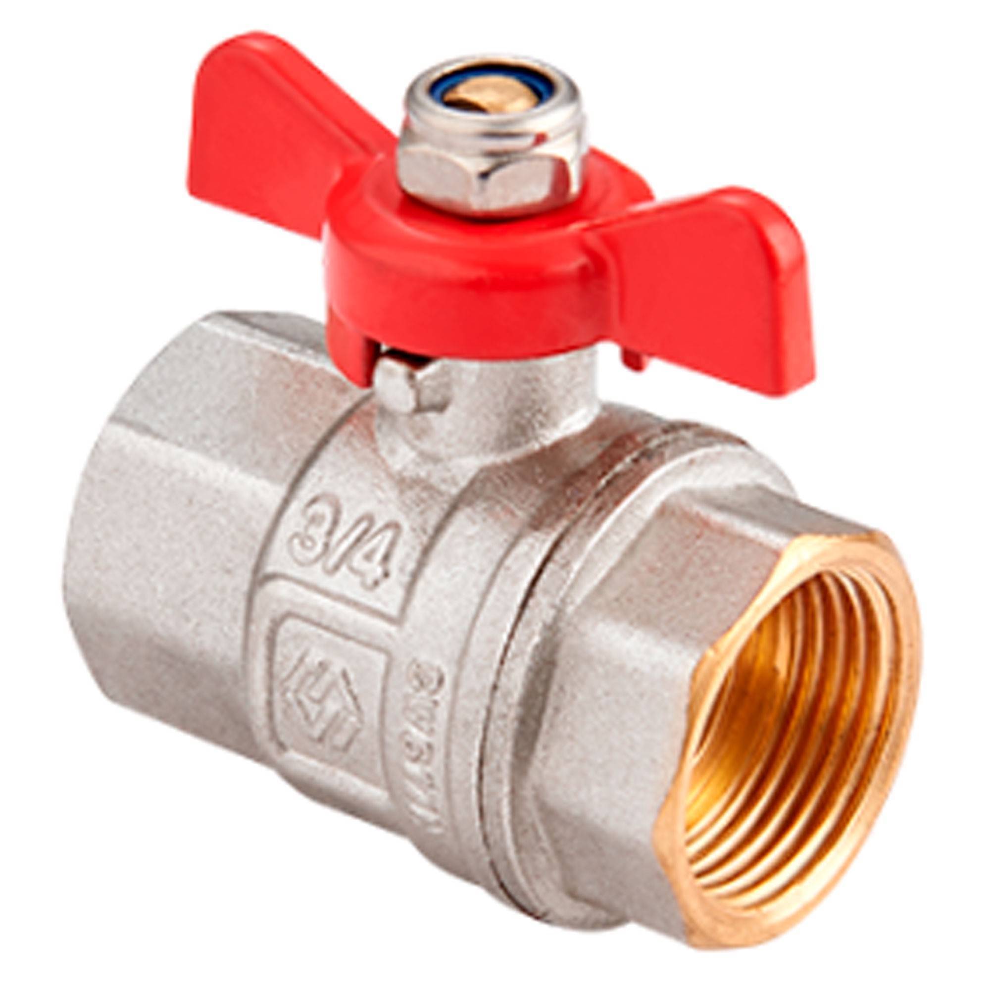 Кран шаровый полнопроходной Royal Thermo Yorhe 1 ВР-ВР бабочка RTE 07.025