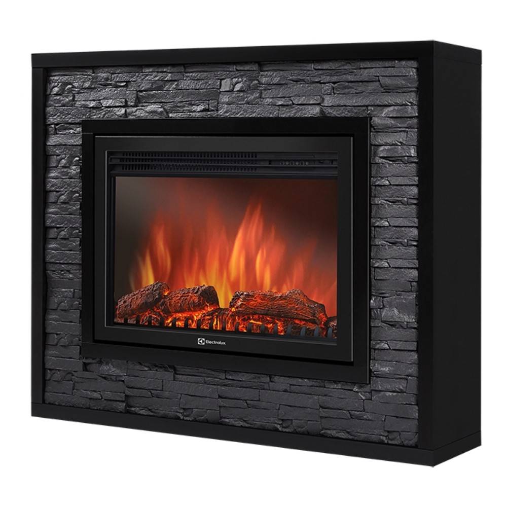 Каминокомплект Electrolux EFP/P-3020LS с порталом Loft 30 камень черный черная эмаль 1249721