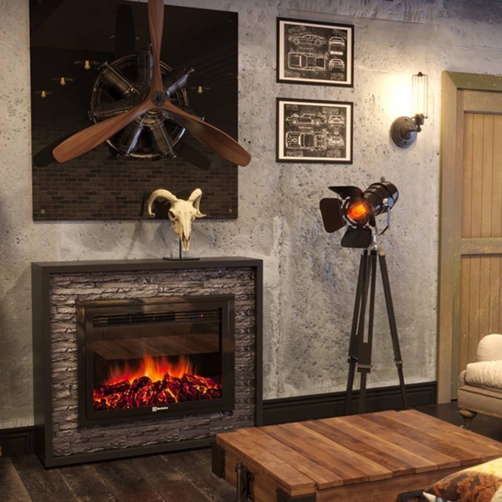 Каминокомплект Electrolux EFP/P-3020LS с порталом Loft 30 камень черный черная эмаль 1249721