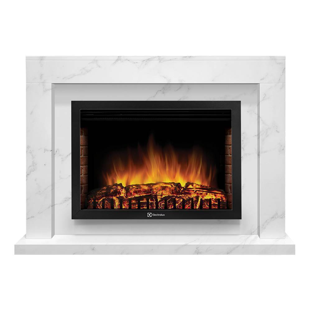 Каминокомплект Electrolux EFP/P-2520LS с порталом Simple 25 белый мрамор НС-1295681