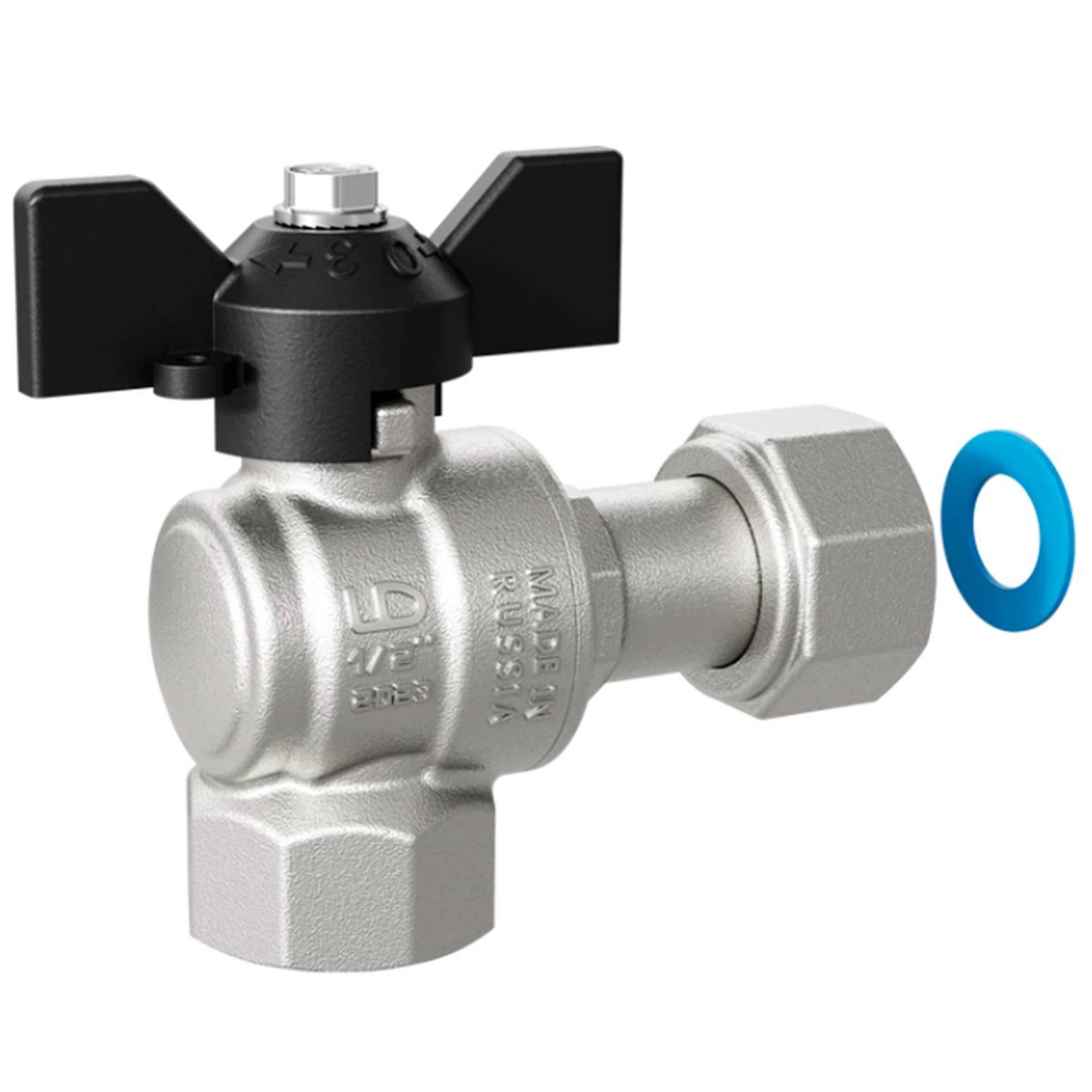 Кран шаровой угловой LD Pride 47.20.В-НкГк.У.Б Ду 20 ВР-НГ бабочка 47.20.В-НкГк.У.Б