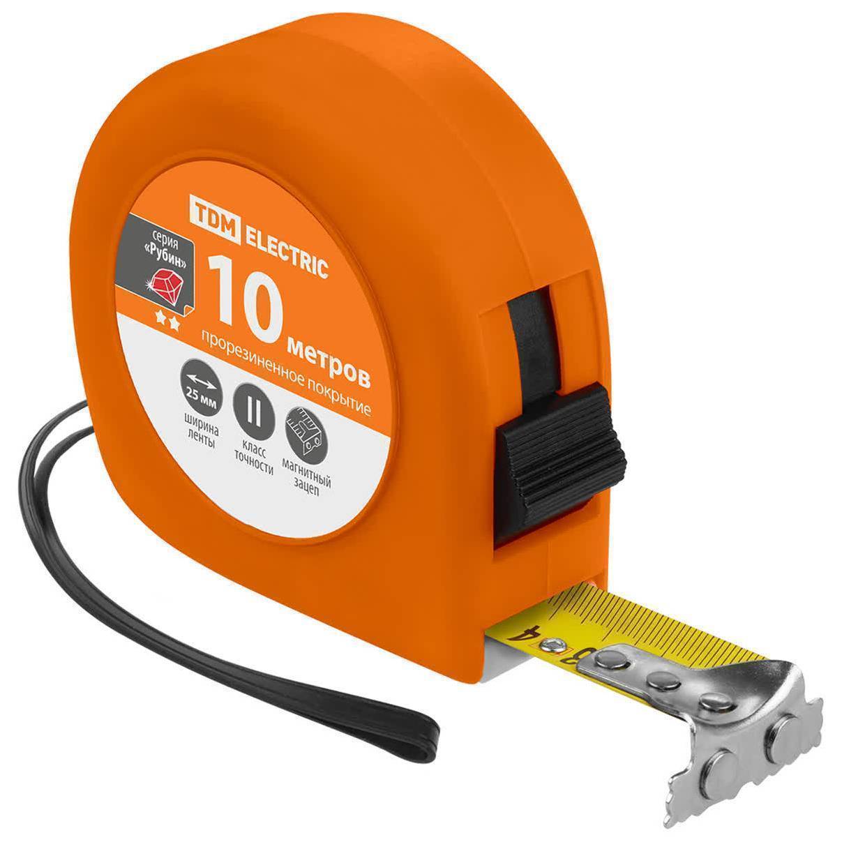Рулетка измерительная TDM ELECTRIC Рубин 10 м х 25 мм SQ1019-0103