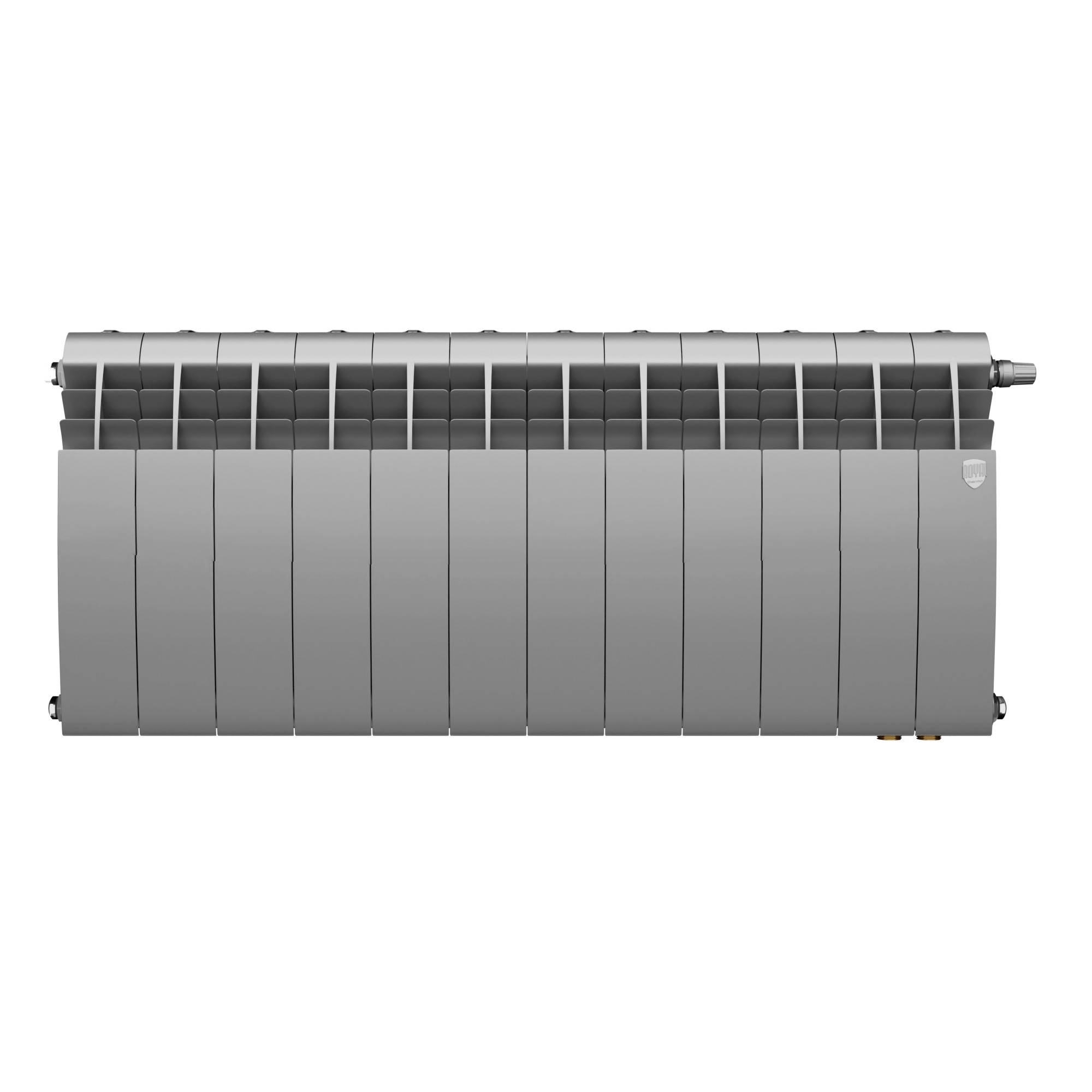 Радиатор биметаллический Royal Thermo BILINER 350 Silver Satin 12 секций нижнее подключение НС-1682252