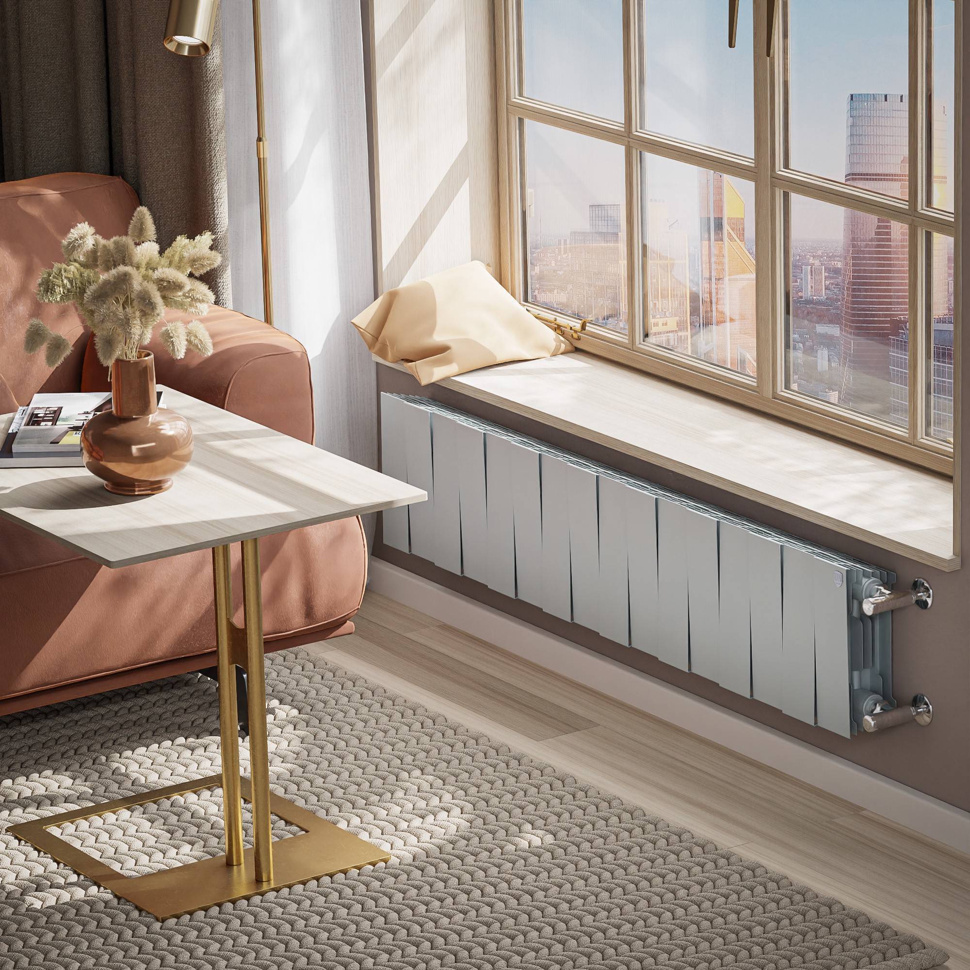 Радиатор биметаллический Royal Thermo PianoForte 200 Серебристый 16 секций боковое подключение НС-1682312