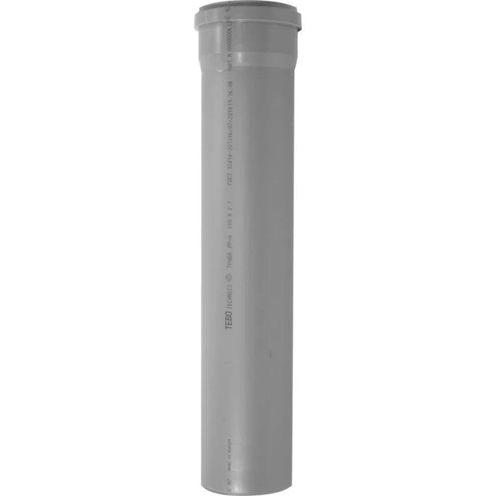 Труба канализационная внутренняя TEBO 32х750 мм серая 013010104