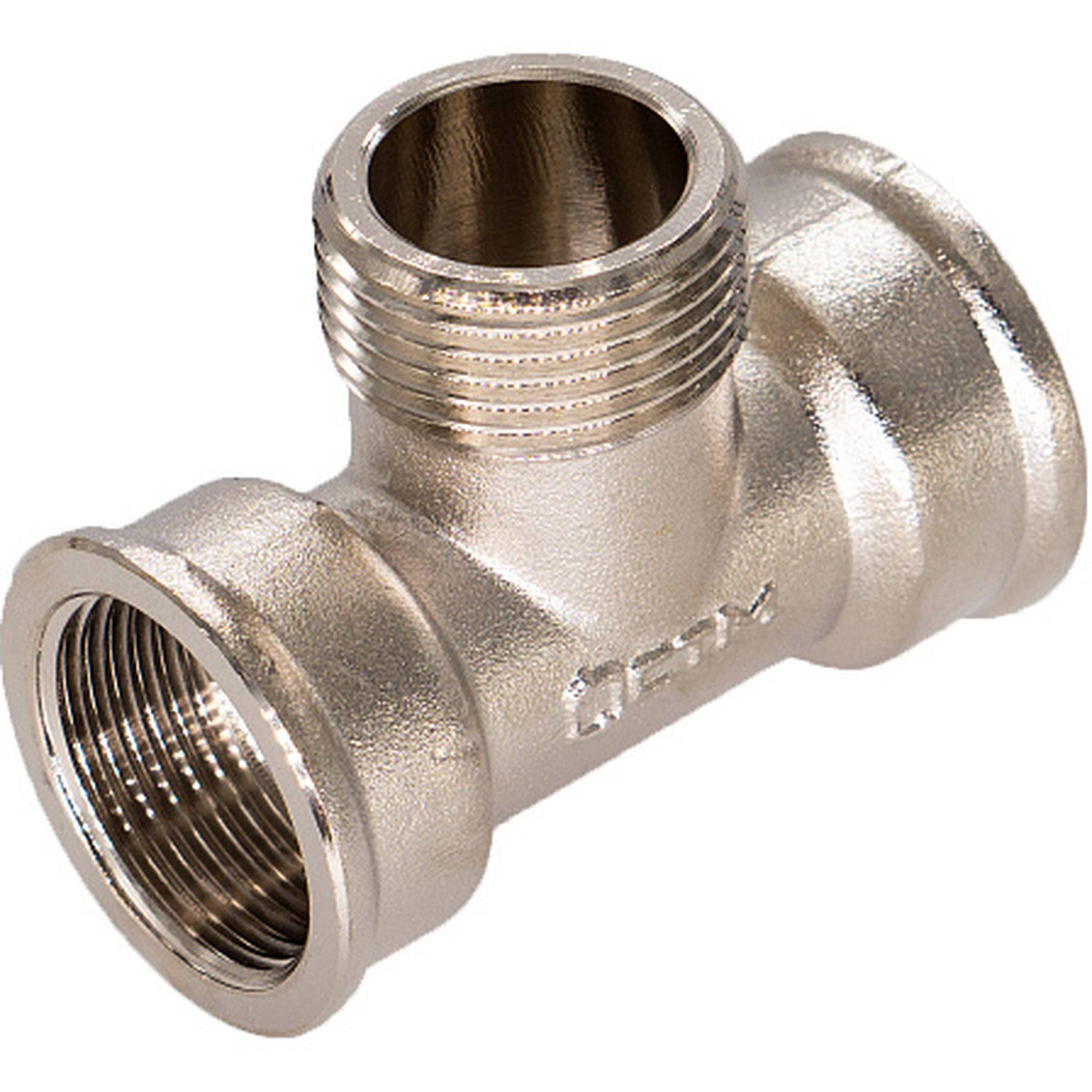 Тройник латунный никелированный CTM 1/2 ВР-НР-ВР НС-1229496