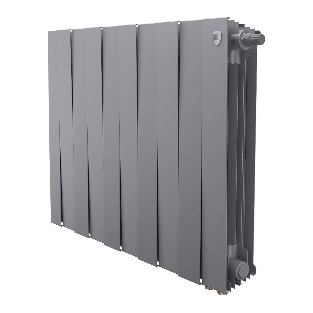 Радиатор биметаллический Royal Thermo PianoForte 500 Silver Satin 8 секций нижнее подключение НС-1506374