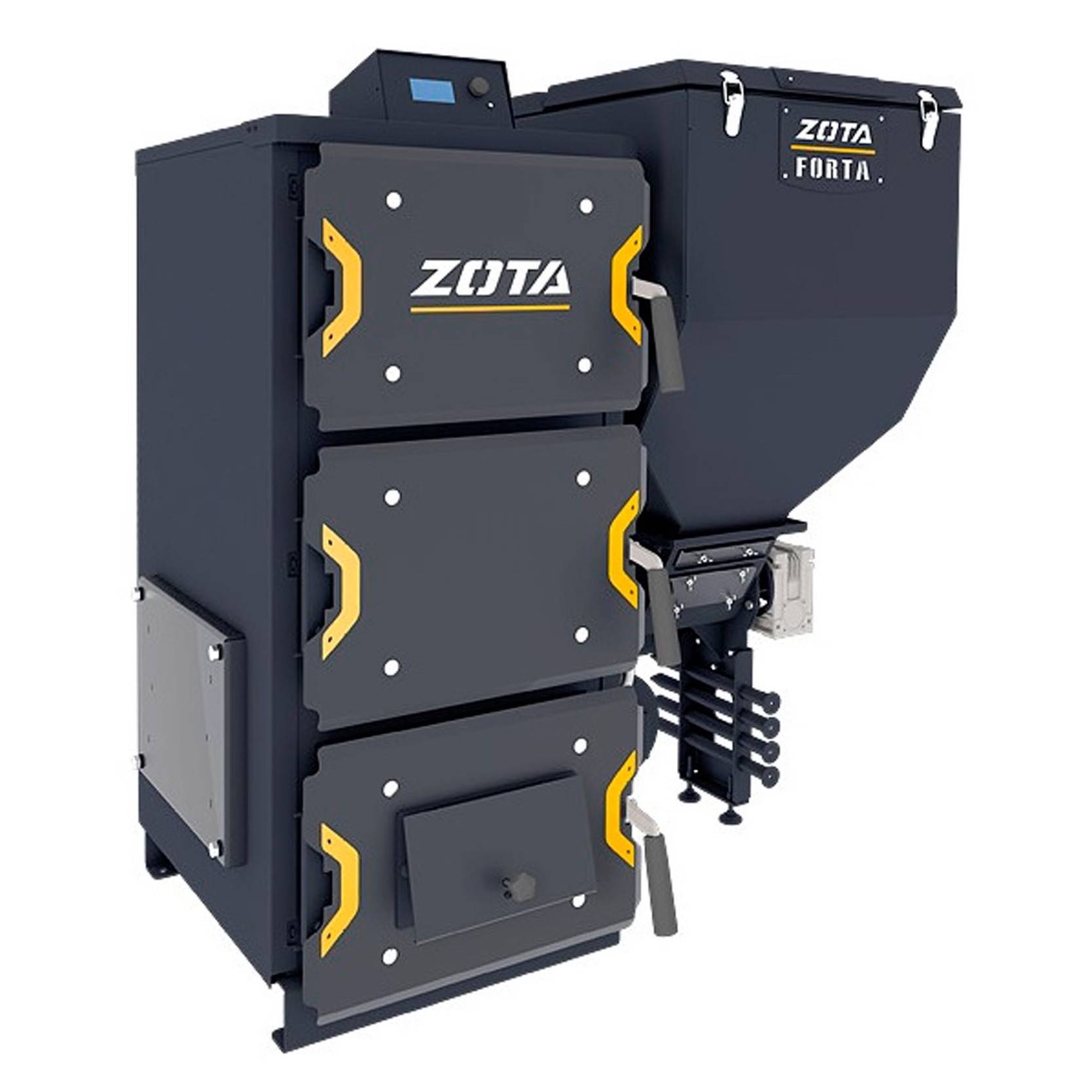 Котел угольный ZOTA Forta 12 кВт DM с автоматической подачей топлива (котел + бункер) НС-1629744