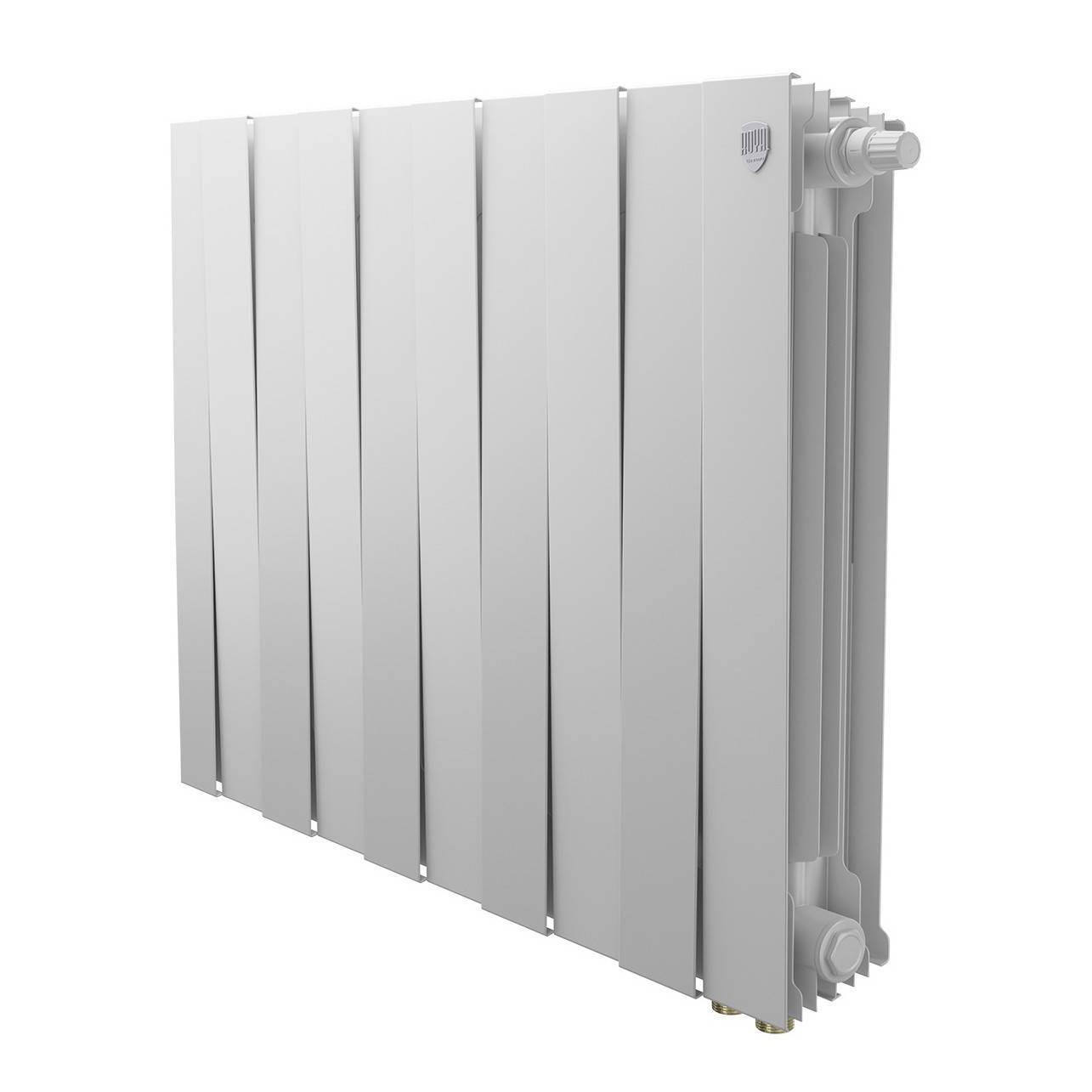 Радиатор биметаллический Royal Thermo PianoForte 500 Bianco Traffico 12 секций нижнее правое подключение VDR80 НС-1506361
