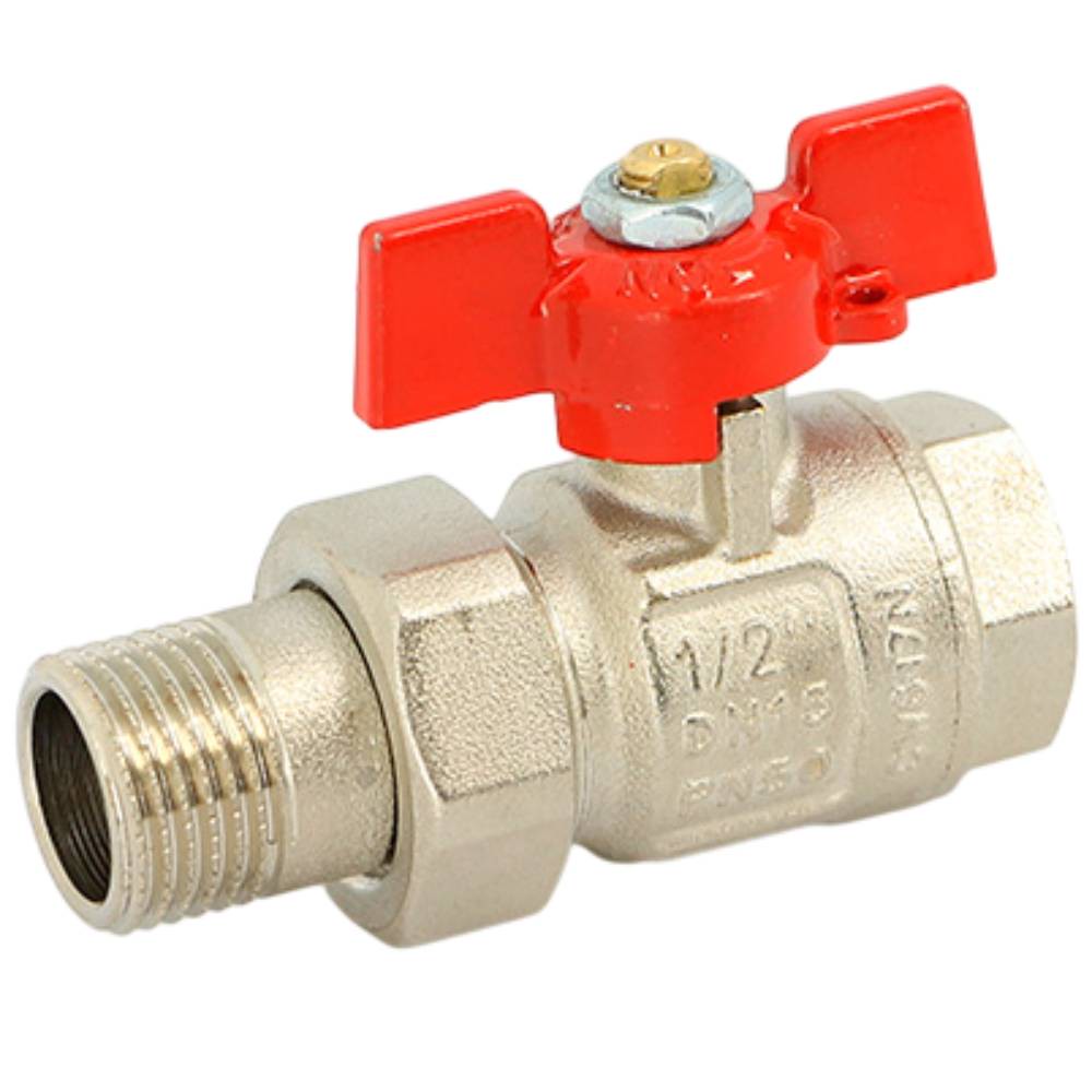 Кран шаровой Uni-Fitt Etalon НВ 1/2 с разъемным соединением полнопроходной с ручкой-бабочкой 225N2000