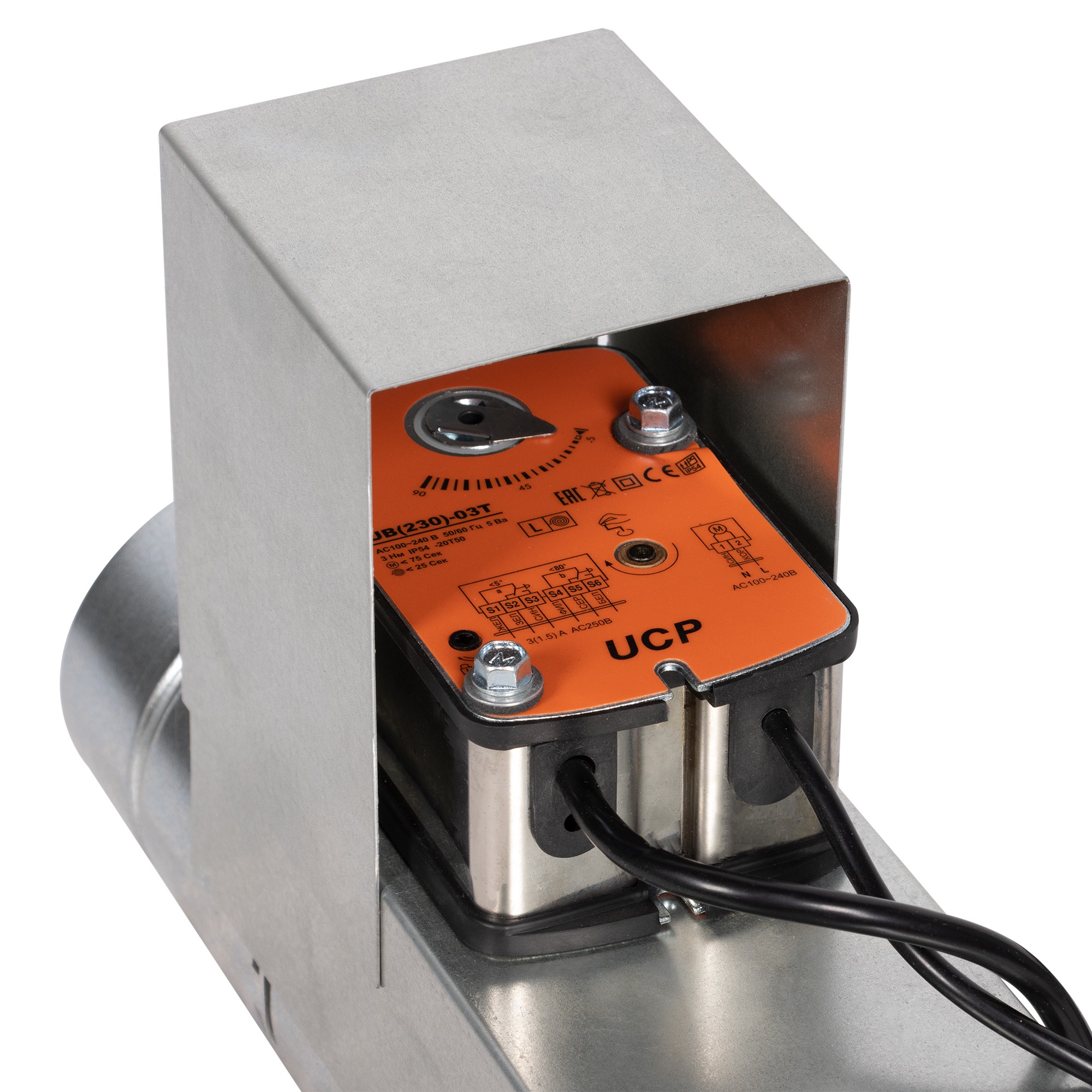 Клапан противопожарный SHUFT SHFDO-60-O 250 мм 230 В с термодатчиком SHFDO-60-O-d250-MB230-F-0-Kl-0