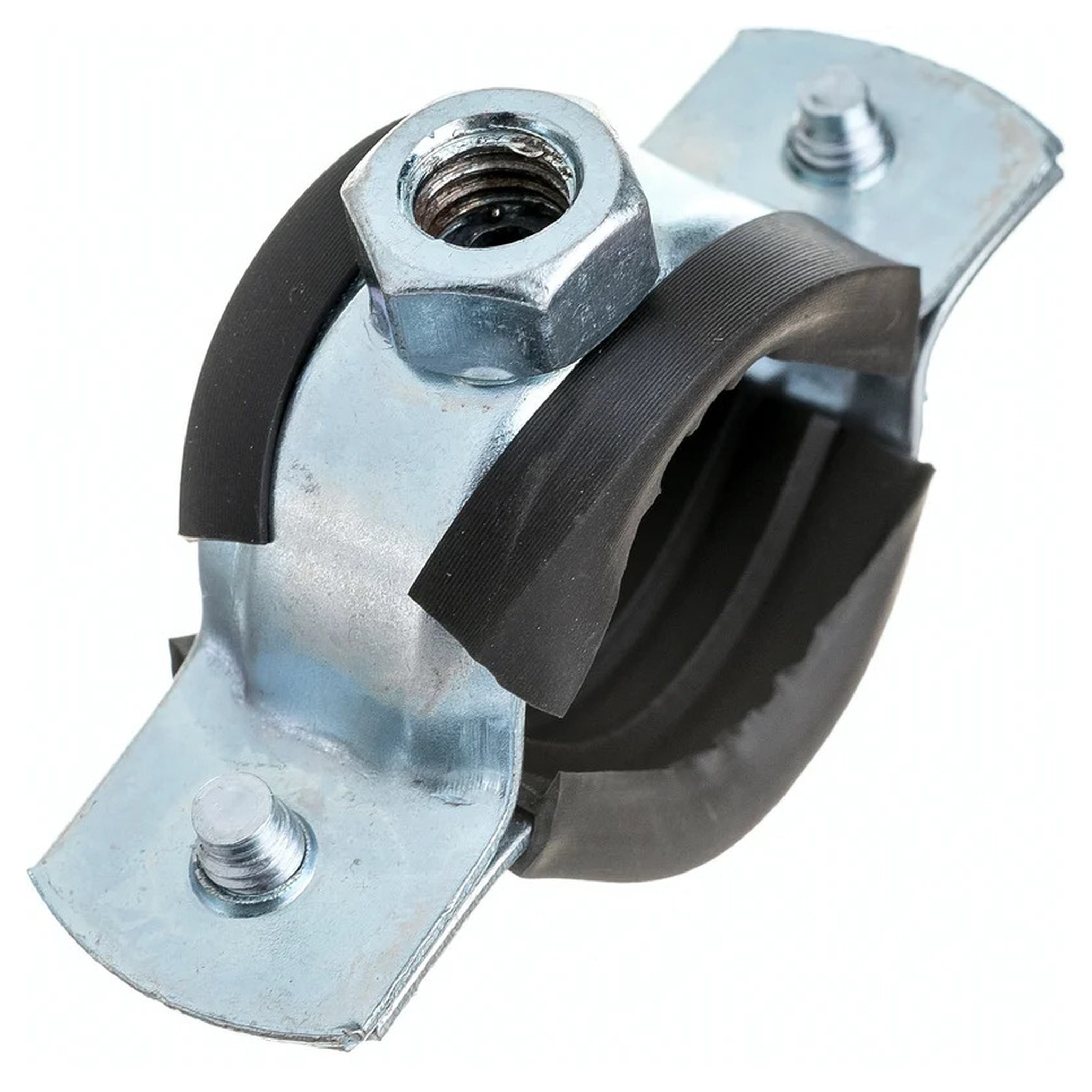 Хомут трубный стальной с резиновым профилем дюбелем и шурупом СТМ 3/4 дюйма (26-30 мм) 1346661