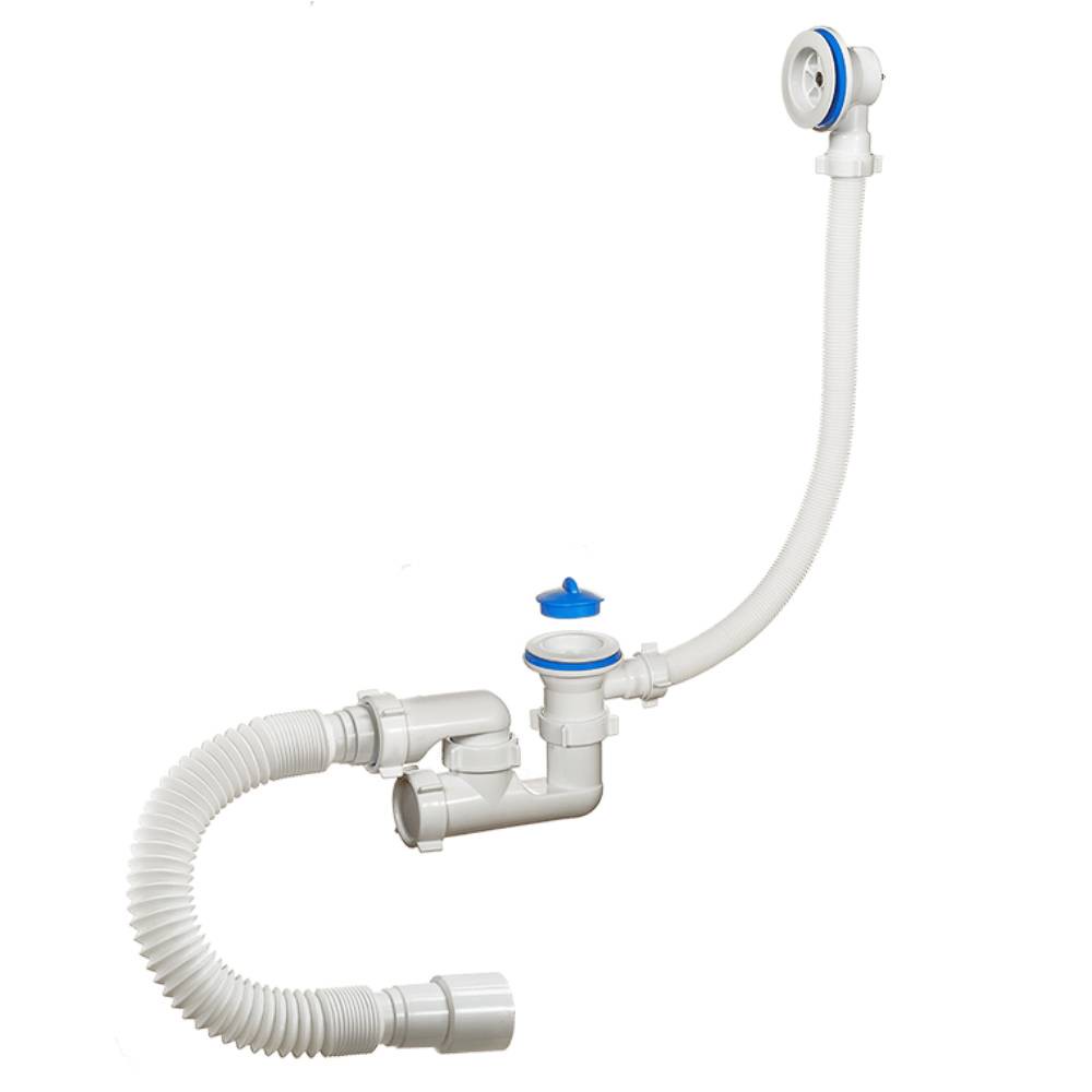 Сифон для ванны ORIO регулируемый с переливом и гибкой трубой 1 1/2х40 мм A-60089