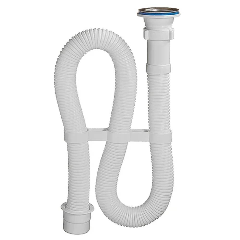Сифон для мойки ORIO гофрированный 1 1/2х40/50 мм белый 1000 мм AC-3011