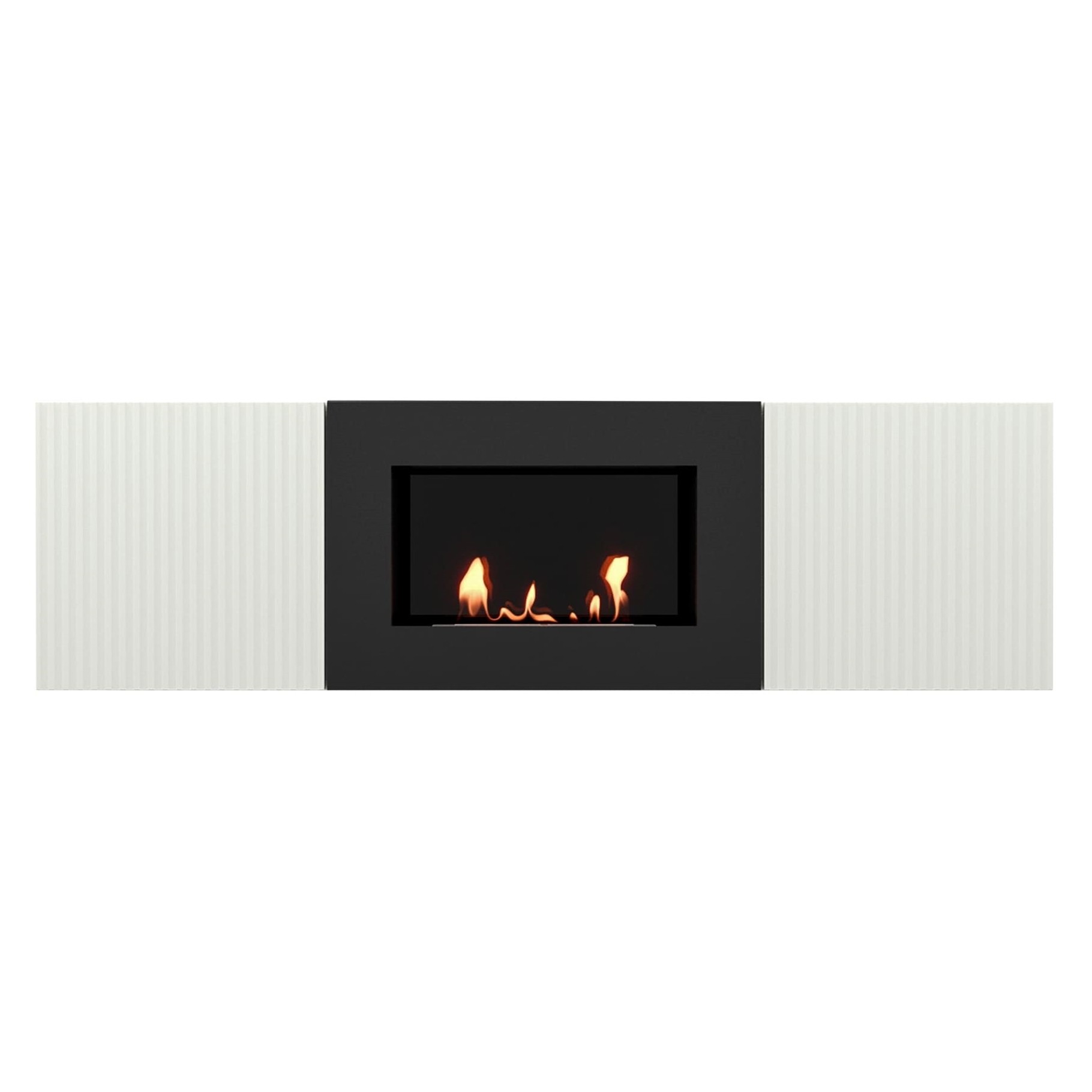 Каминокомплект тумба с биокамином Firelight BFP/P-1400L белая с набором керамических дров ель НС-1708842