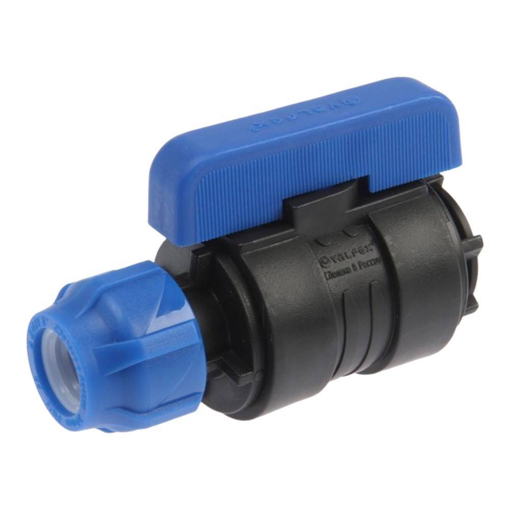 Кран шаровой компрессионный VALFEX ПНД 25 мм x 3/4 ВР разборный 1425593