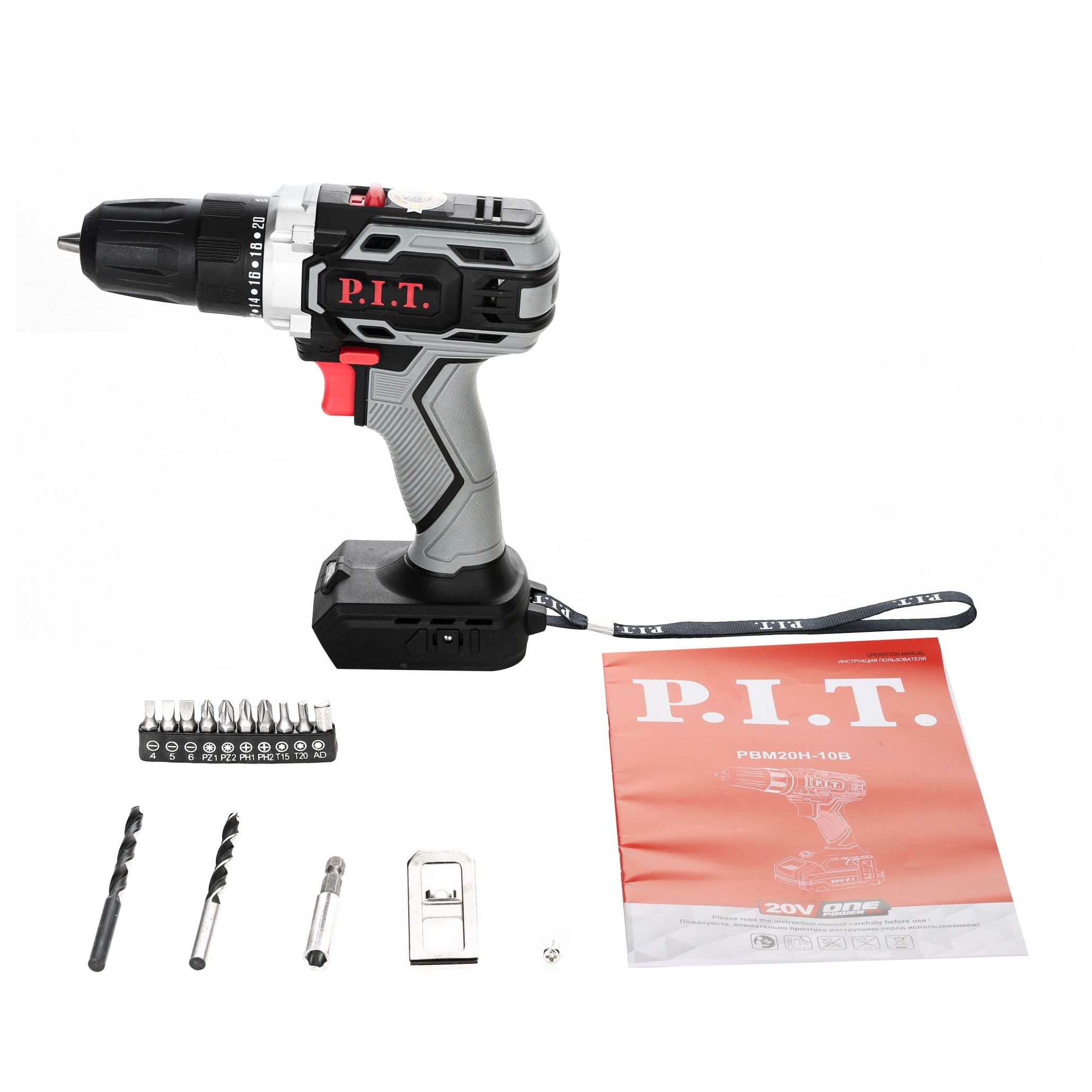 Дрель-шуруповерт аккумуляторная P.I.T. PBM20H-10B 20 В SOLO