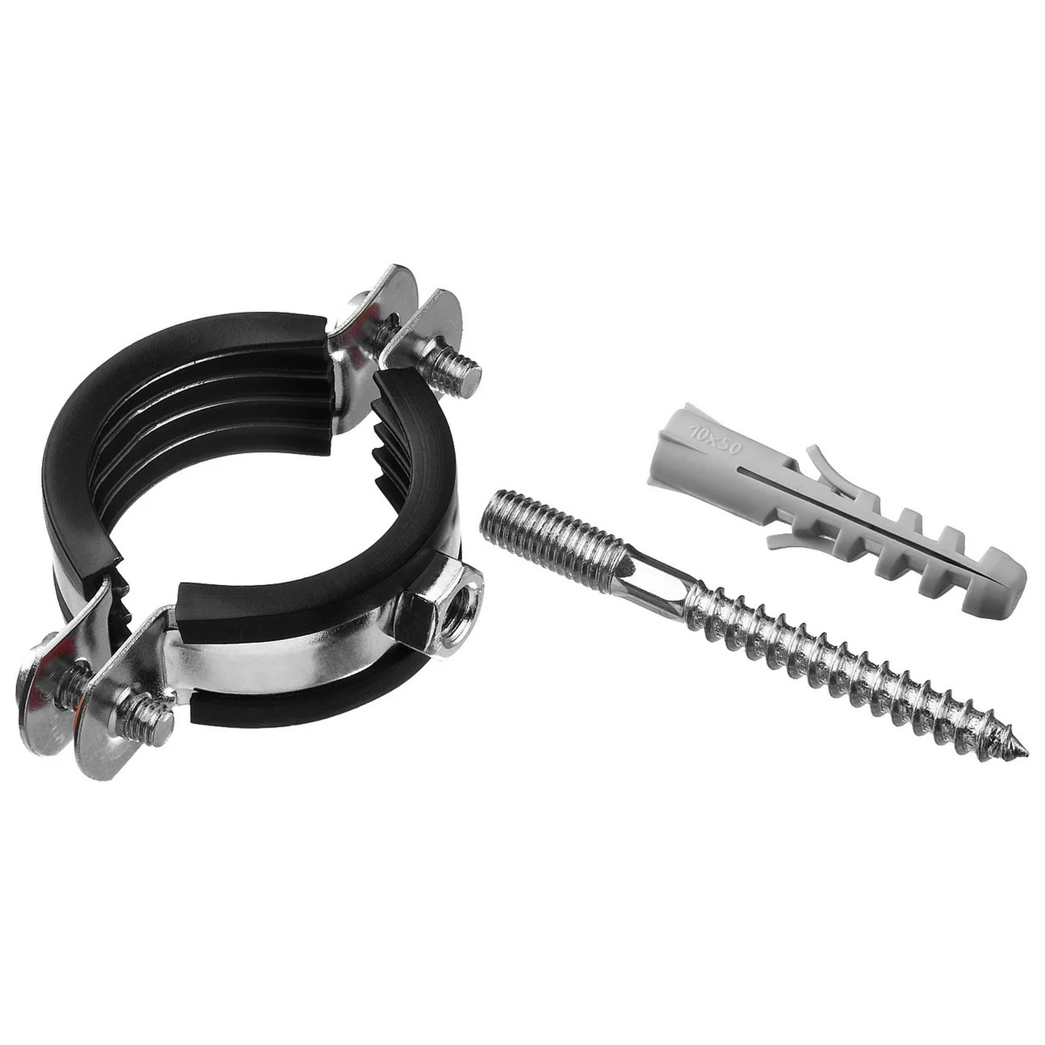 Хомут трубный AQUALINK с гайкой шпилькой и дюбелем 4 дюйма 106-111 мм НС-1431741