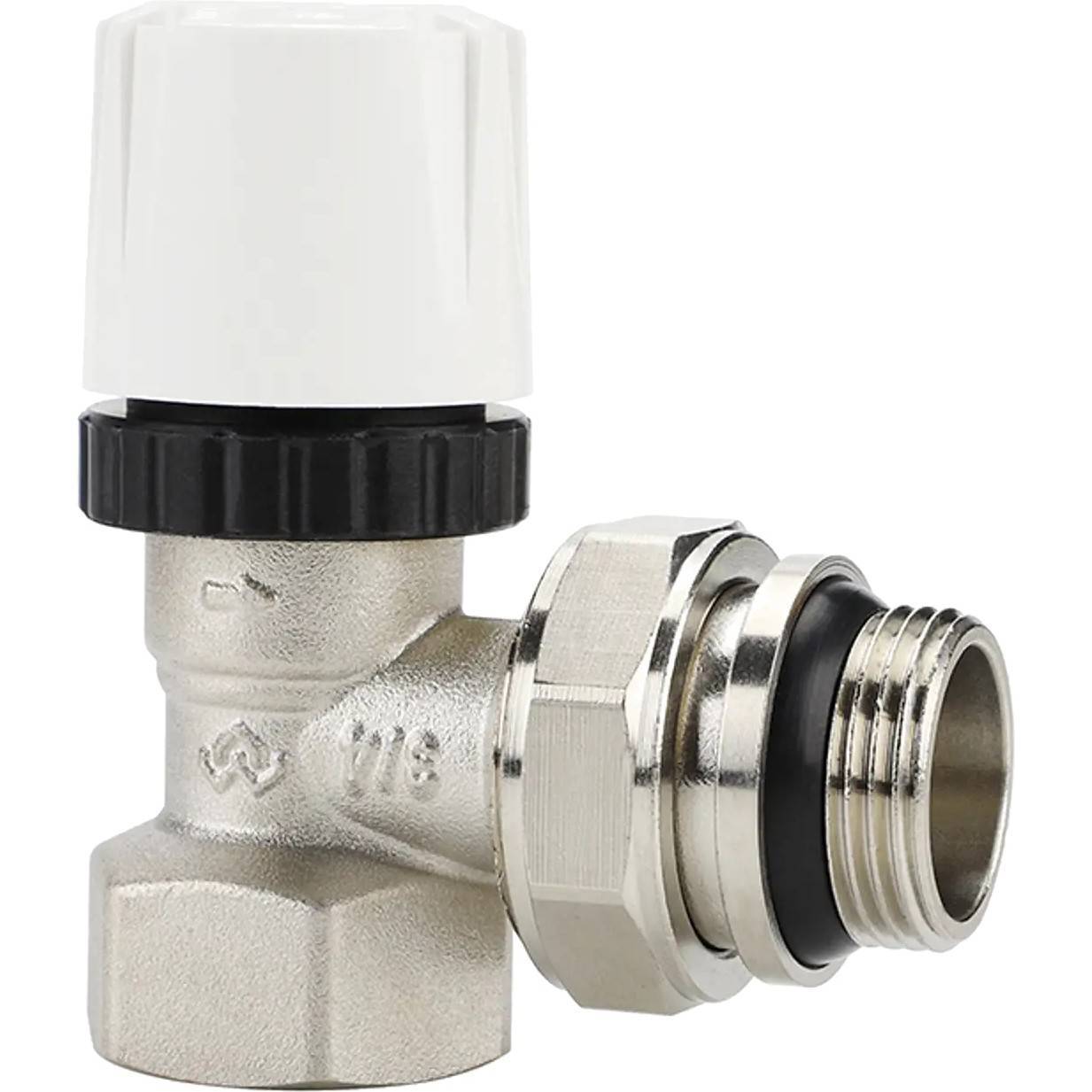 Клапан радиаторный термостатический угловой Varmega 3/4 с самоуплотняющимся полусгоном VM10413