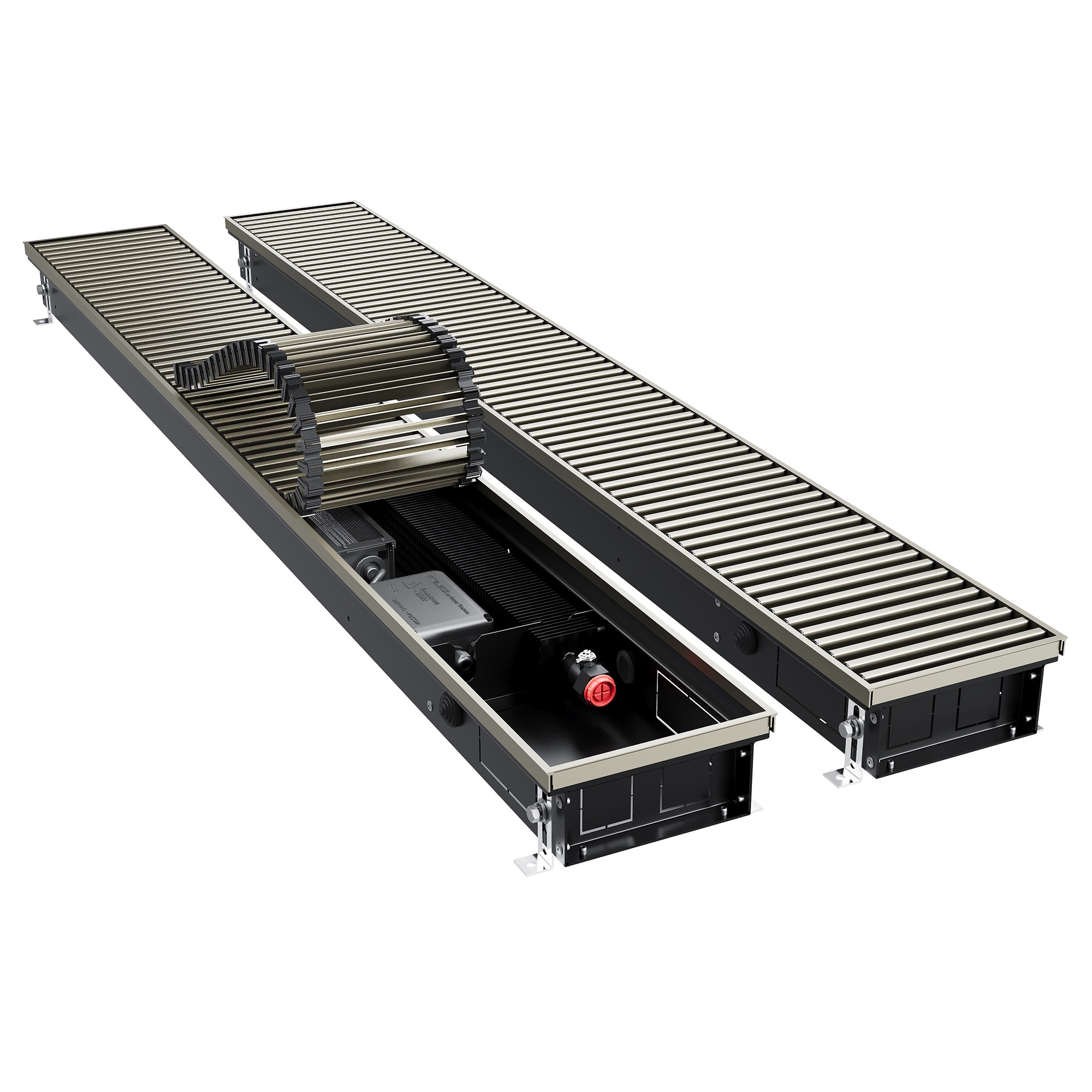 Конвектор внутрипольный Royal Thermo ATRIUM TURBO 80x180x2800 мм инверторный светлая бронза НС-1720588