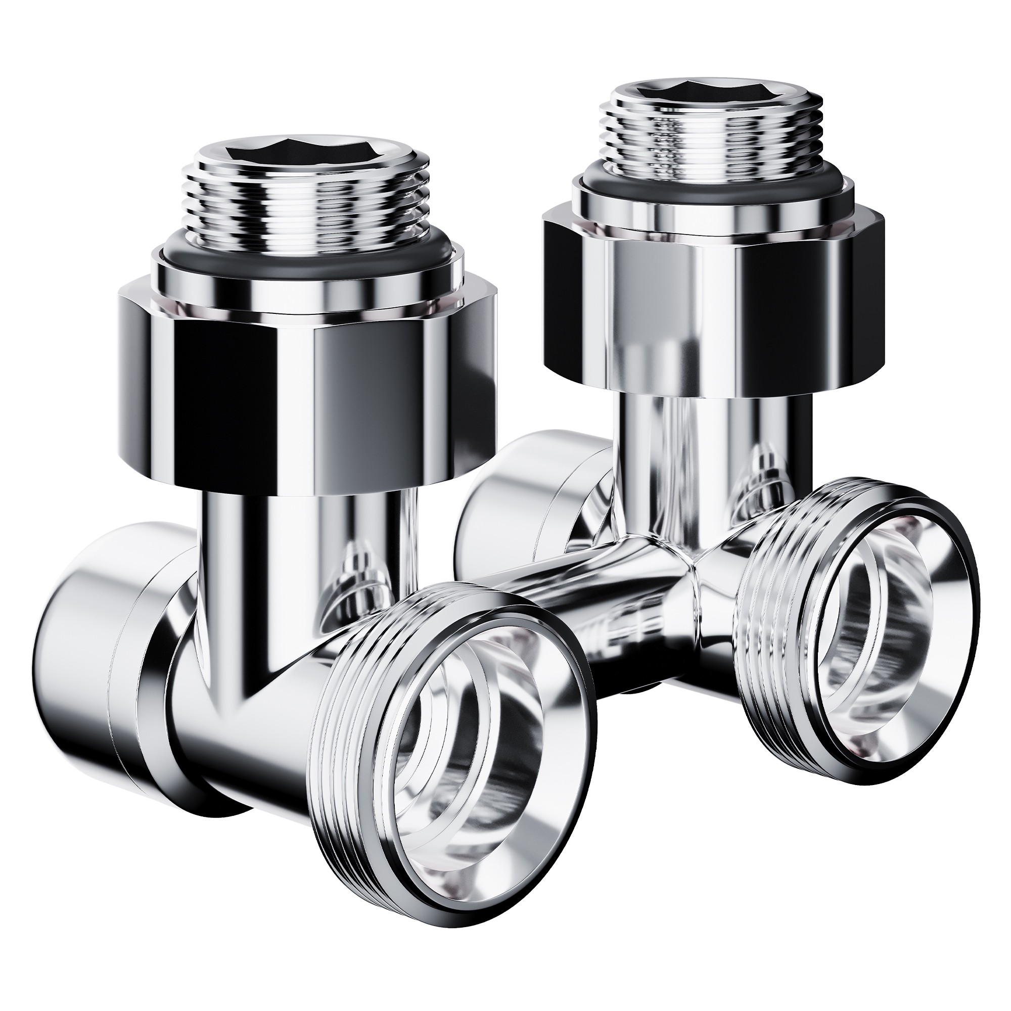 Узел нижнего подключения Royal Thermo Design угловой 1/2 x 3/4 EK хром RTE 07.00203