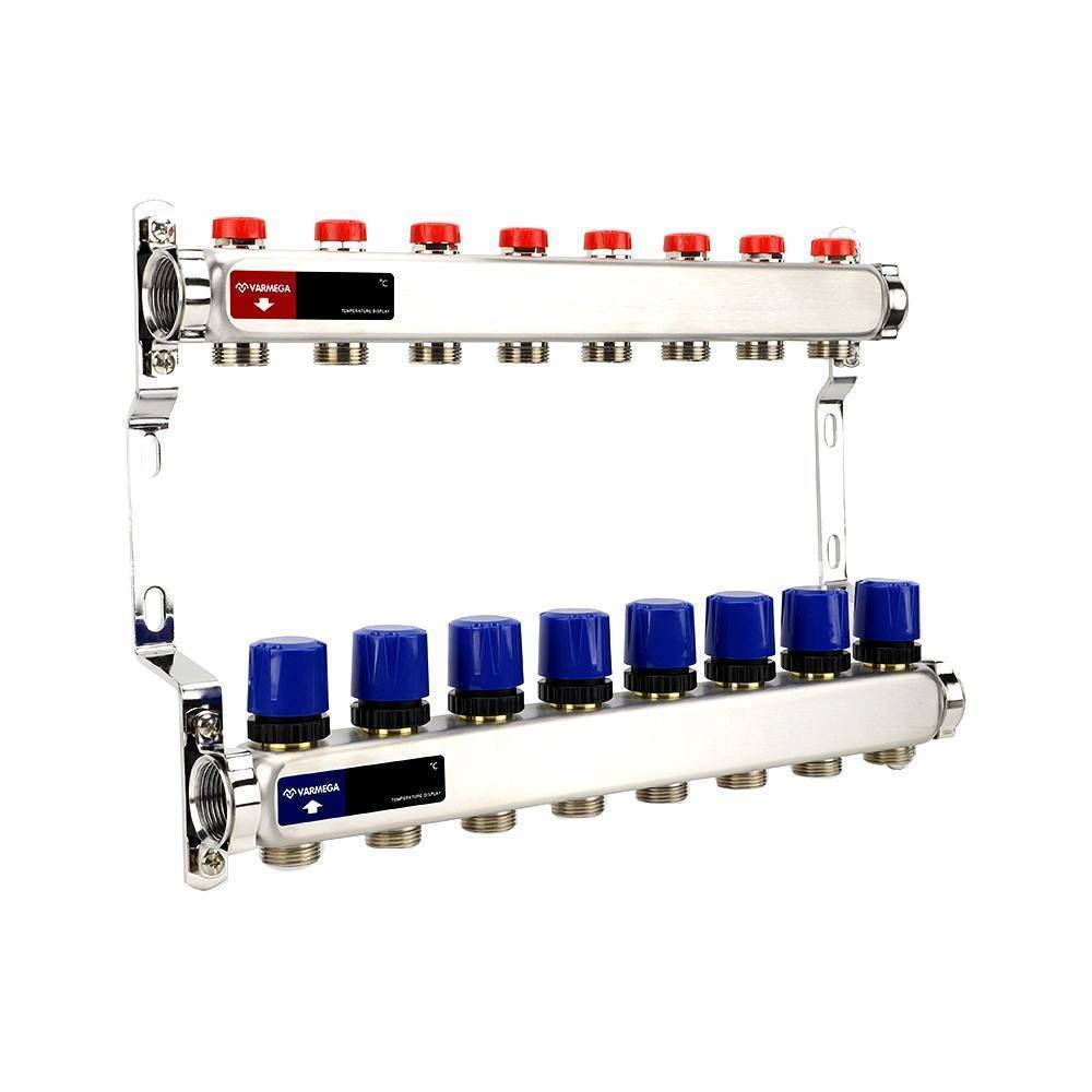 Коллекторная группа Varmega из нержавеющей стали 1 x 3/4 EK 8 контуров VM15508